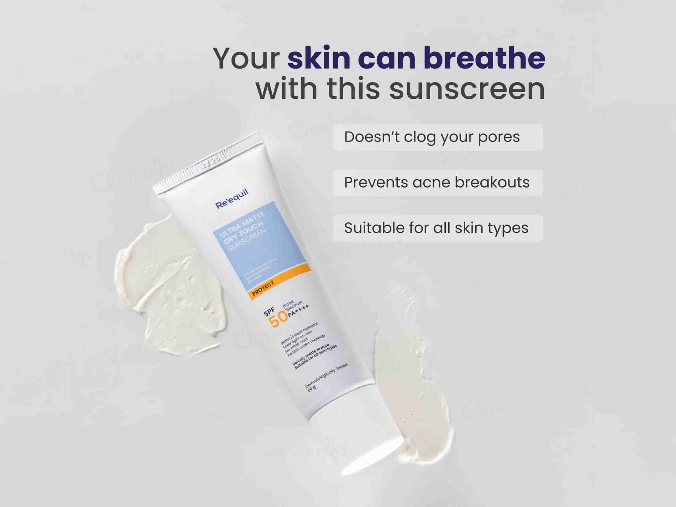 Re'equil Ultra Matte Dry Touch Sunscreen Gel SPF 50 PA++++ - Image 3