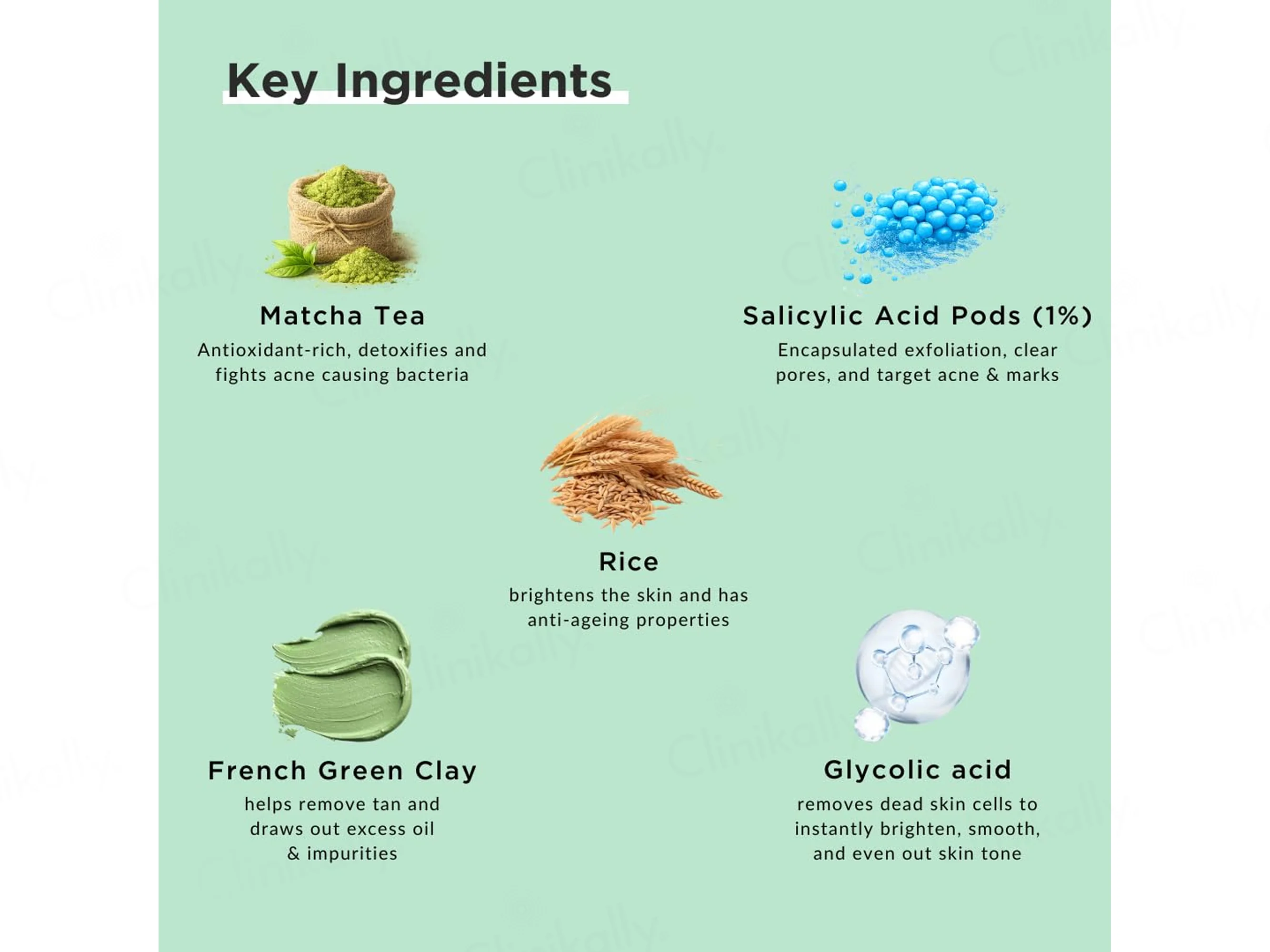 RiceKraft Matcha & Salicylic Pods D-Tan & Acne Care Clay Face Mask - Image 4