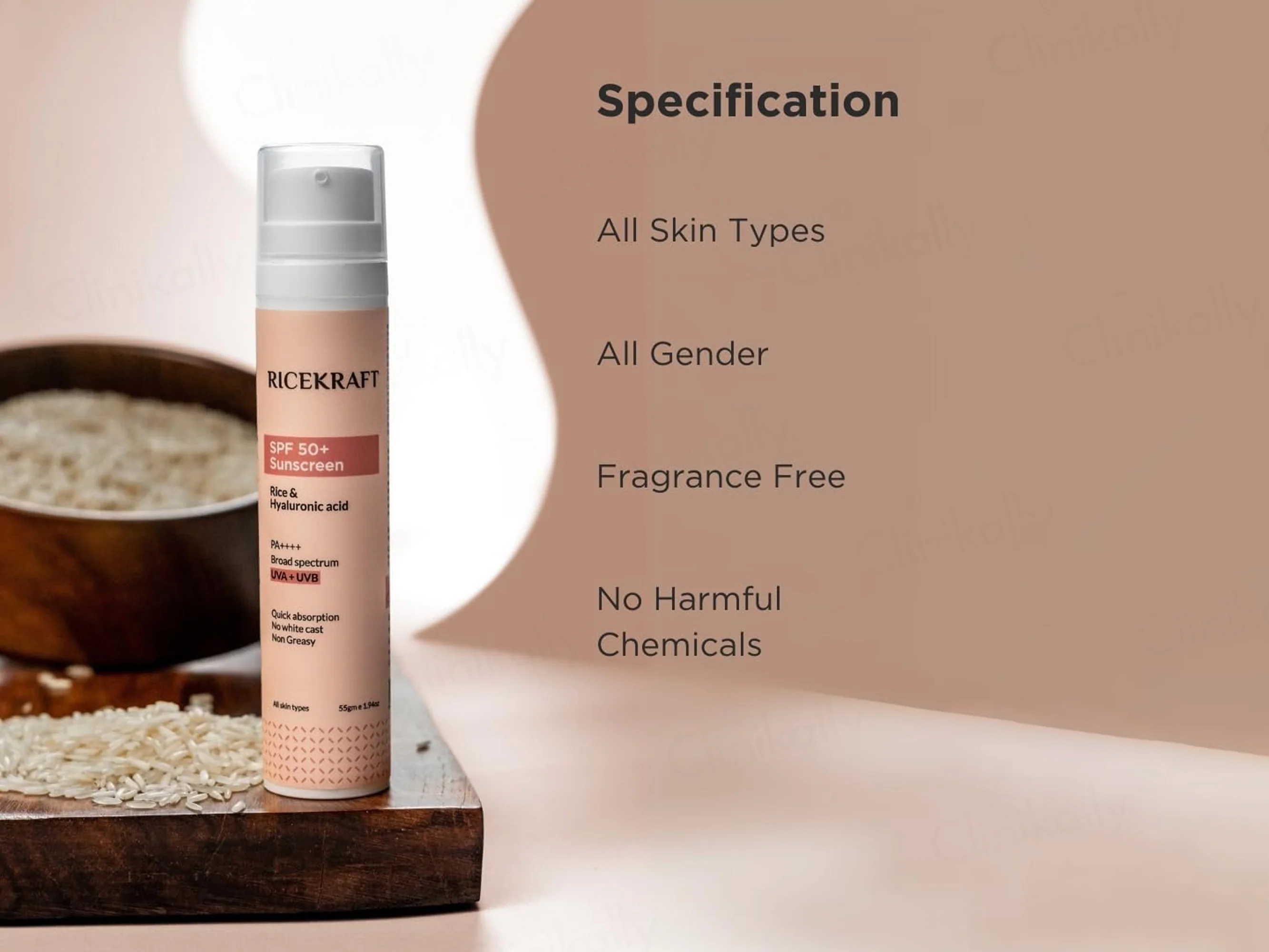 RiceKraft Rice & Hyaluronic Acid Sunscreen SPF 50+ PA++++ - Image 5