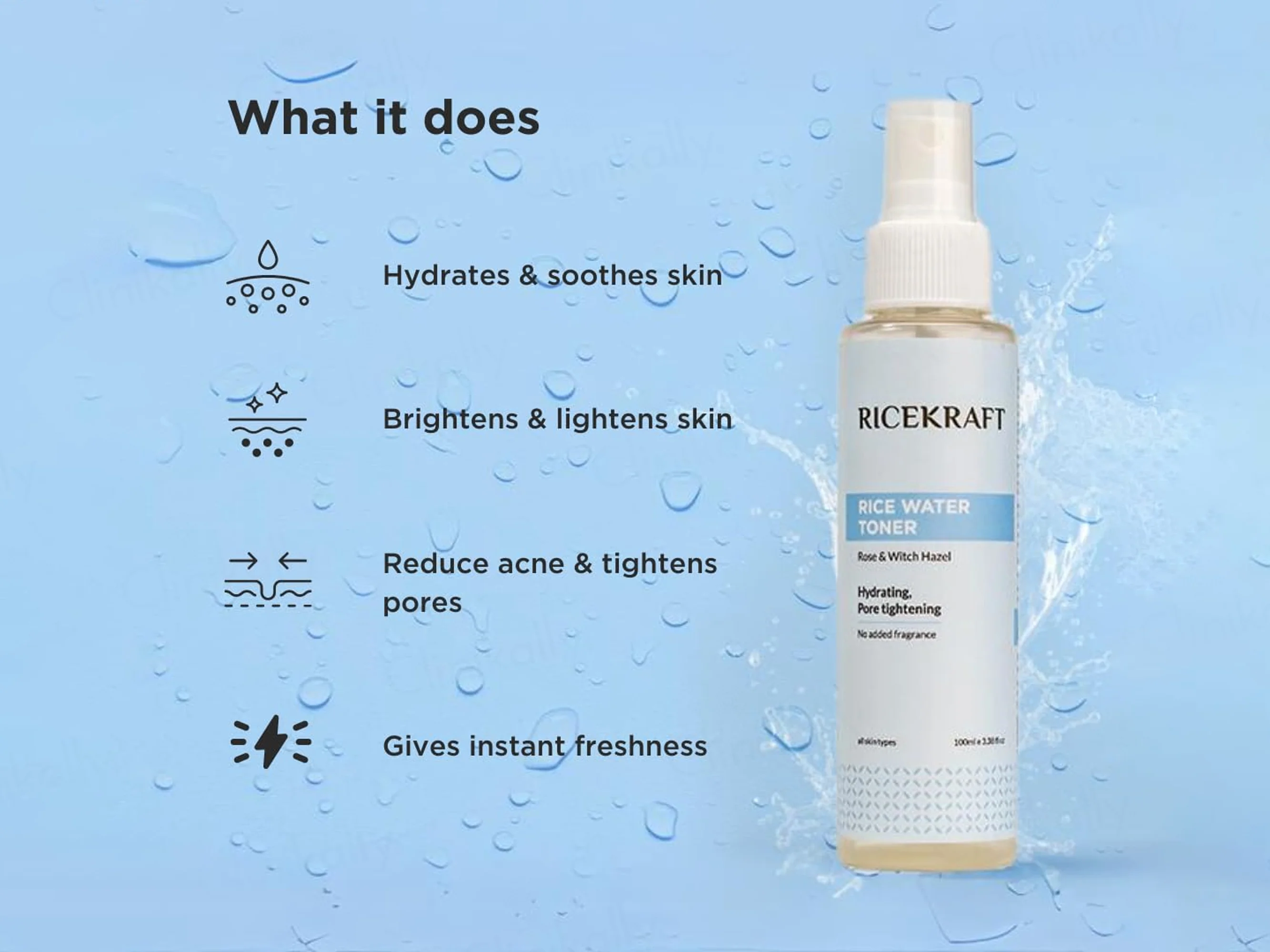 RiceKraft Rice Water Hydrating & Pore Tightening Toner With Rose & Witch Hazel - Image 2