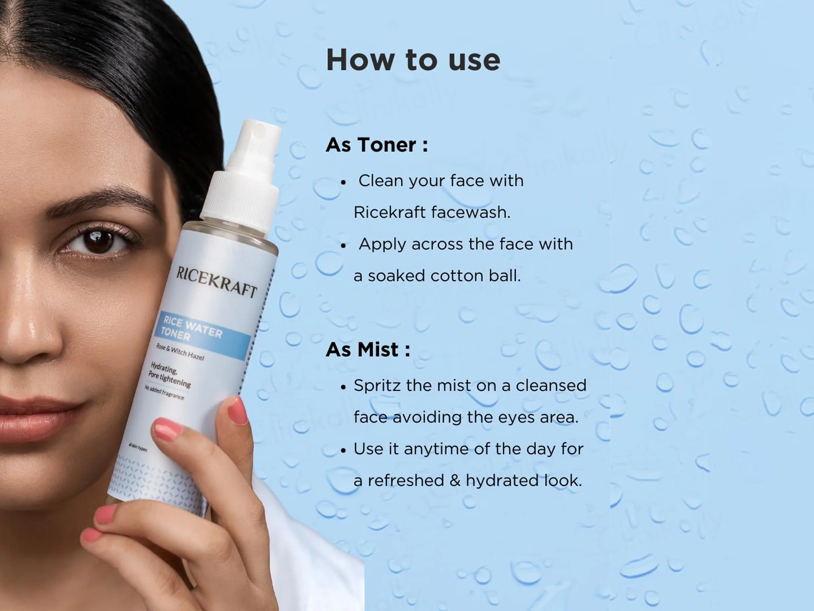 RiceKraft Rice Water Hydrating & Pore Tightening Toner With Rose & Witch Hazel - Image 4