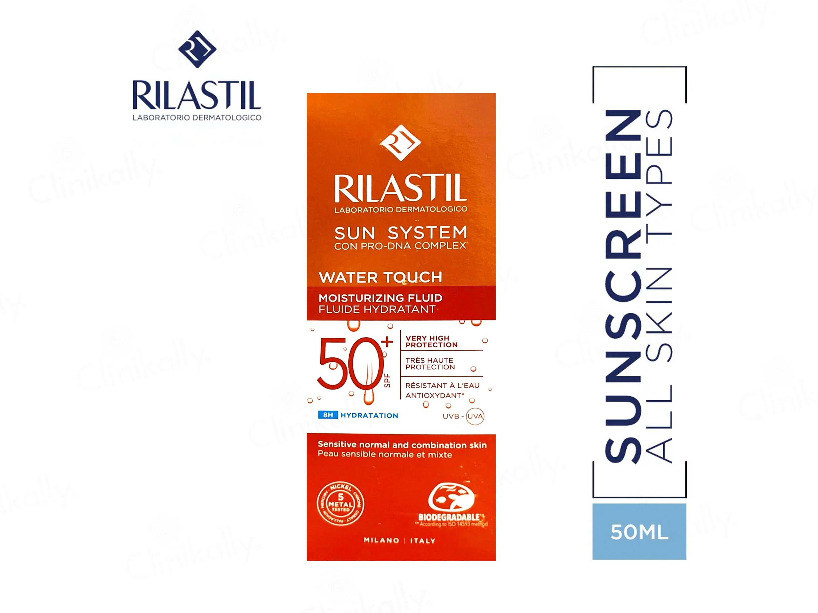 Rilastil Sun System Water Touch Moisturizing Fluid Sunscreen SPF 50+ - Image 2
