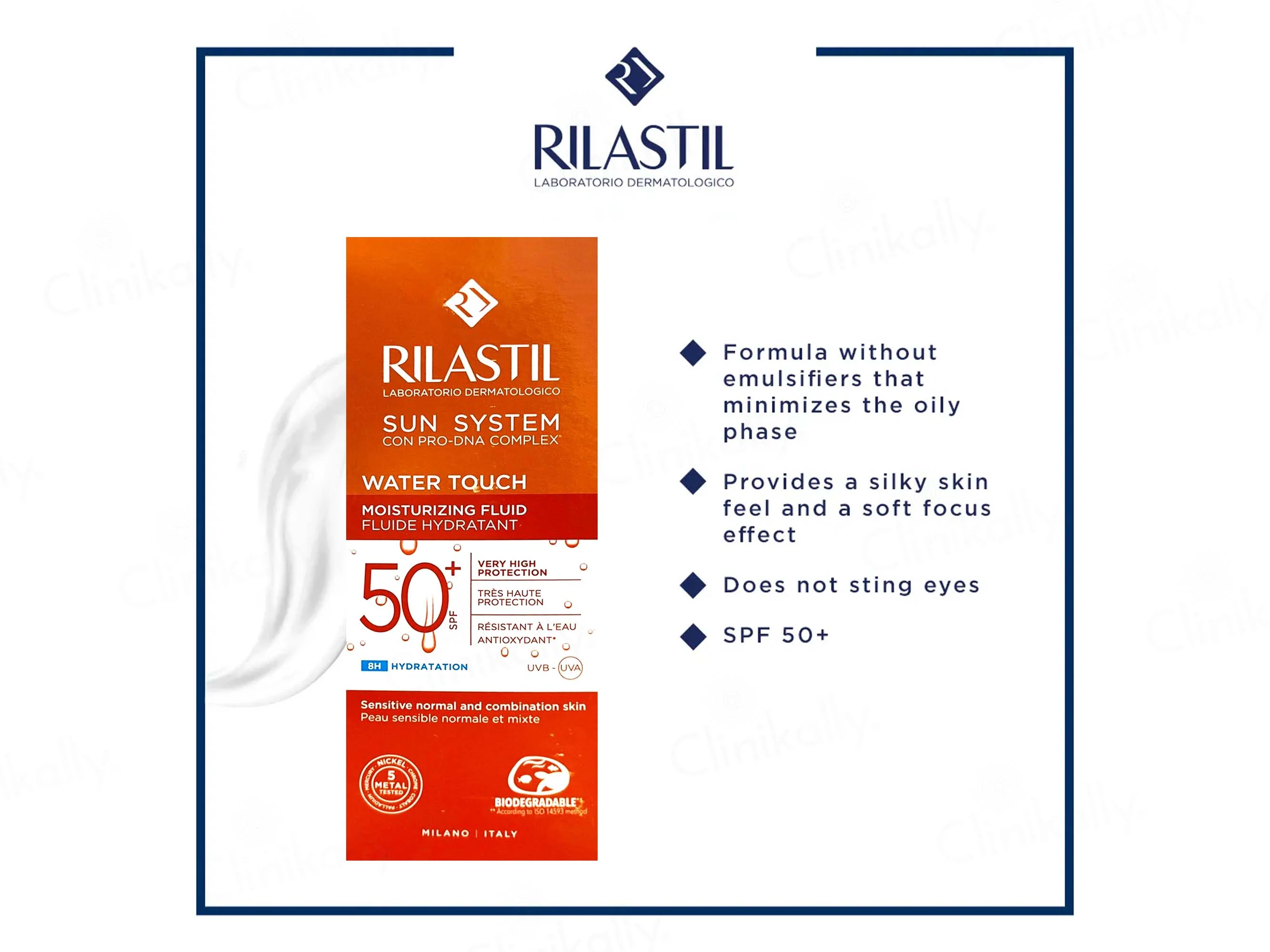 Rilastil Sun System Water Touch Moisturizing Fluid Sunscreen SPF 50+ - Image 3