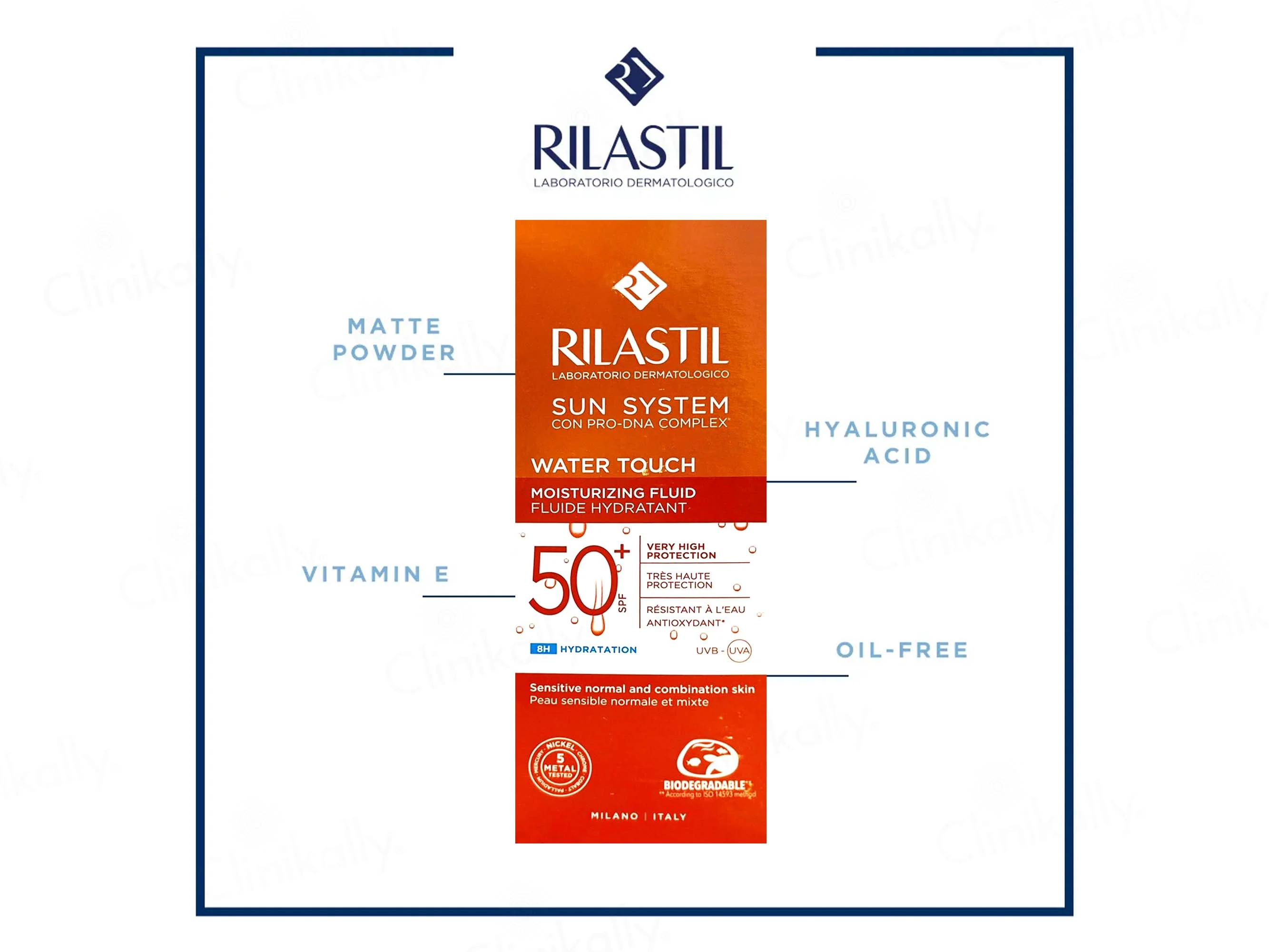 Rilastil Sun System Water Touch Moisturizing Fluid Sunscreen SPF 50+ - Image 4