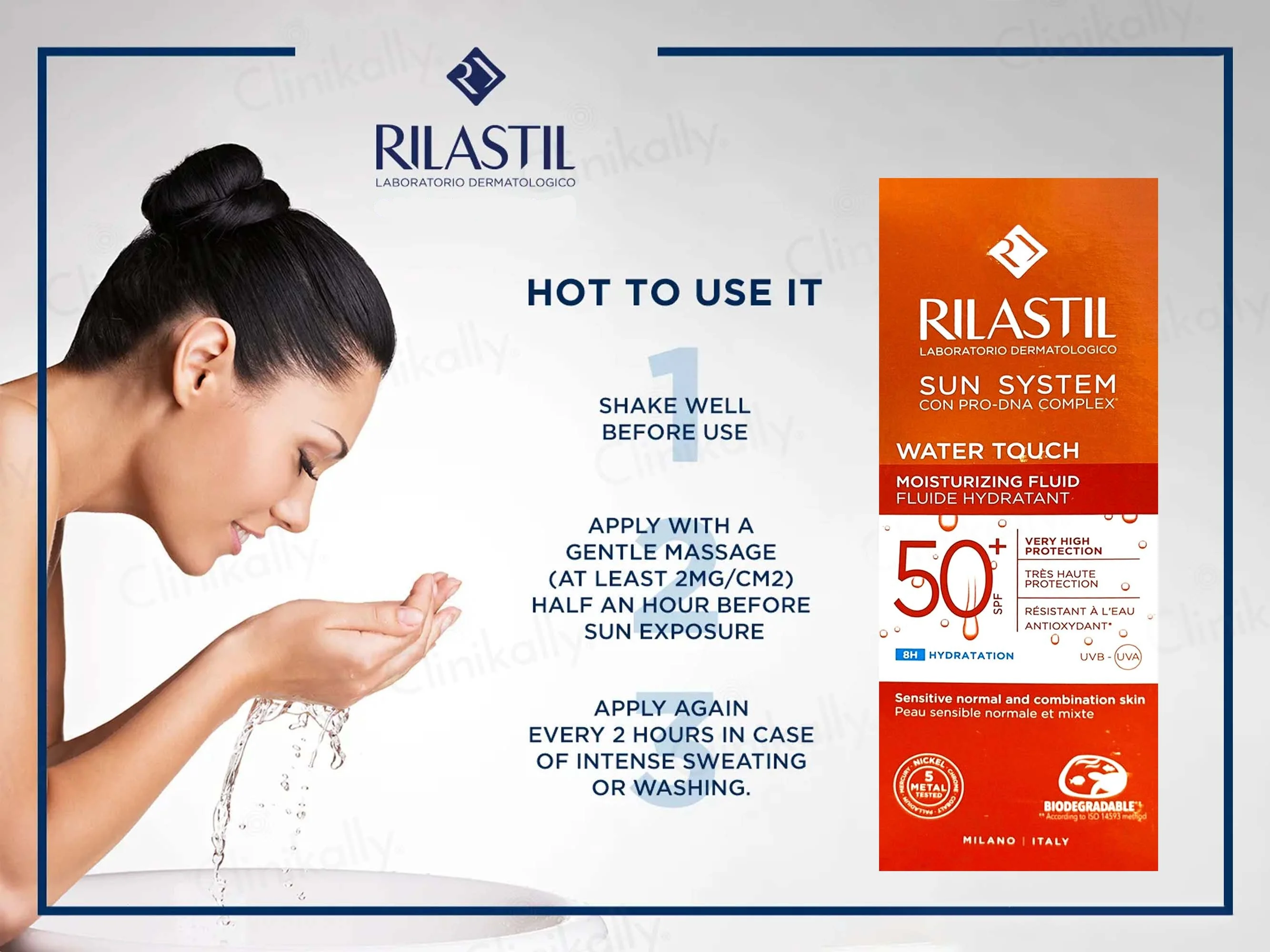 Rilastil Sun System Water Touch Moisturizing Fluid Sunscreen SPF 50+ - Image 5