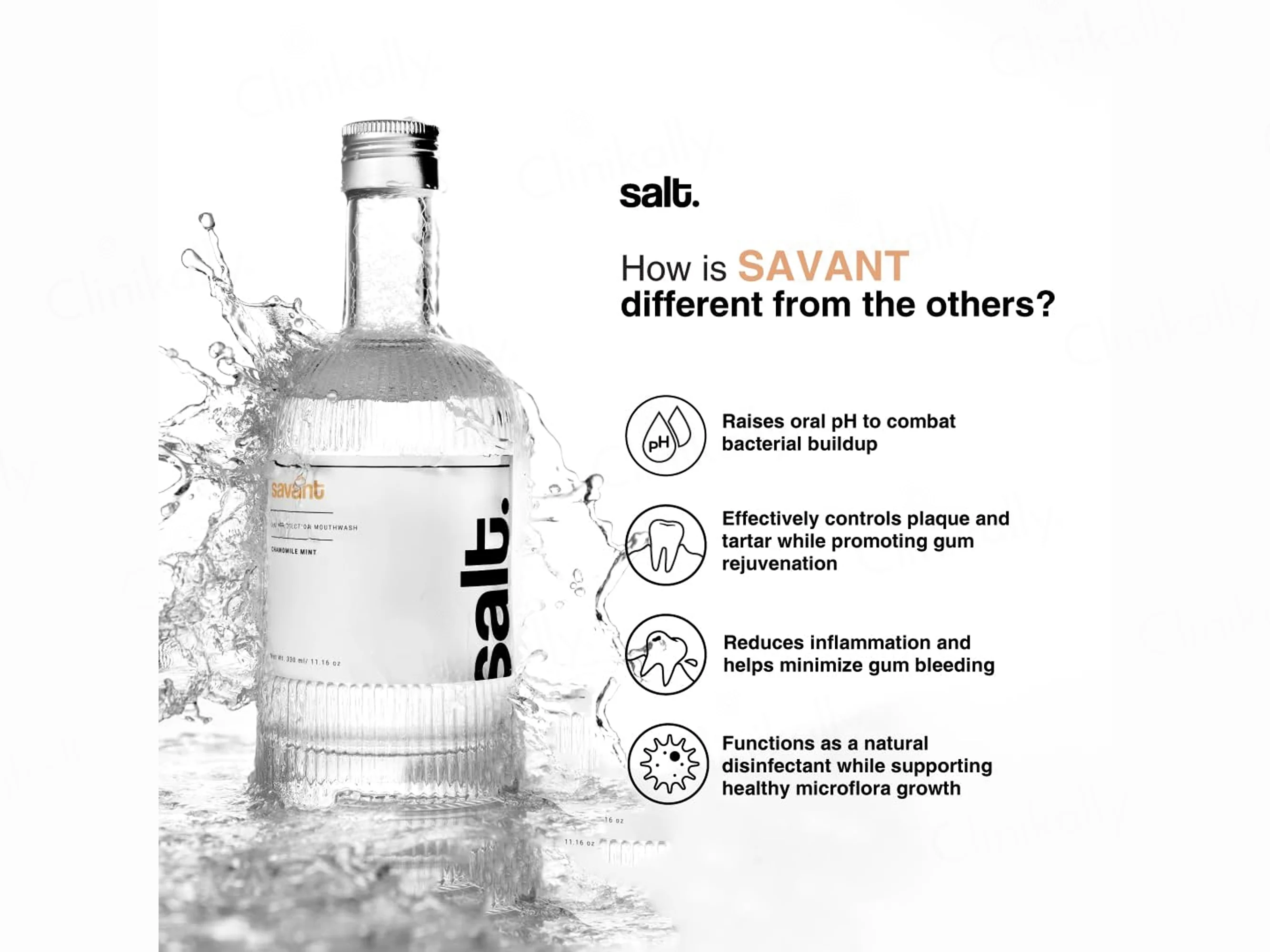 Salt. Savant Gum Protection Mouthwash - Chamomile Mint - Image 3