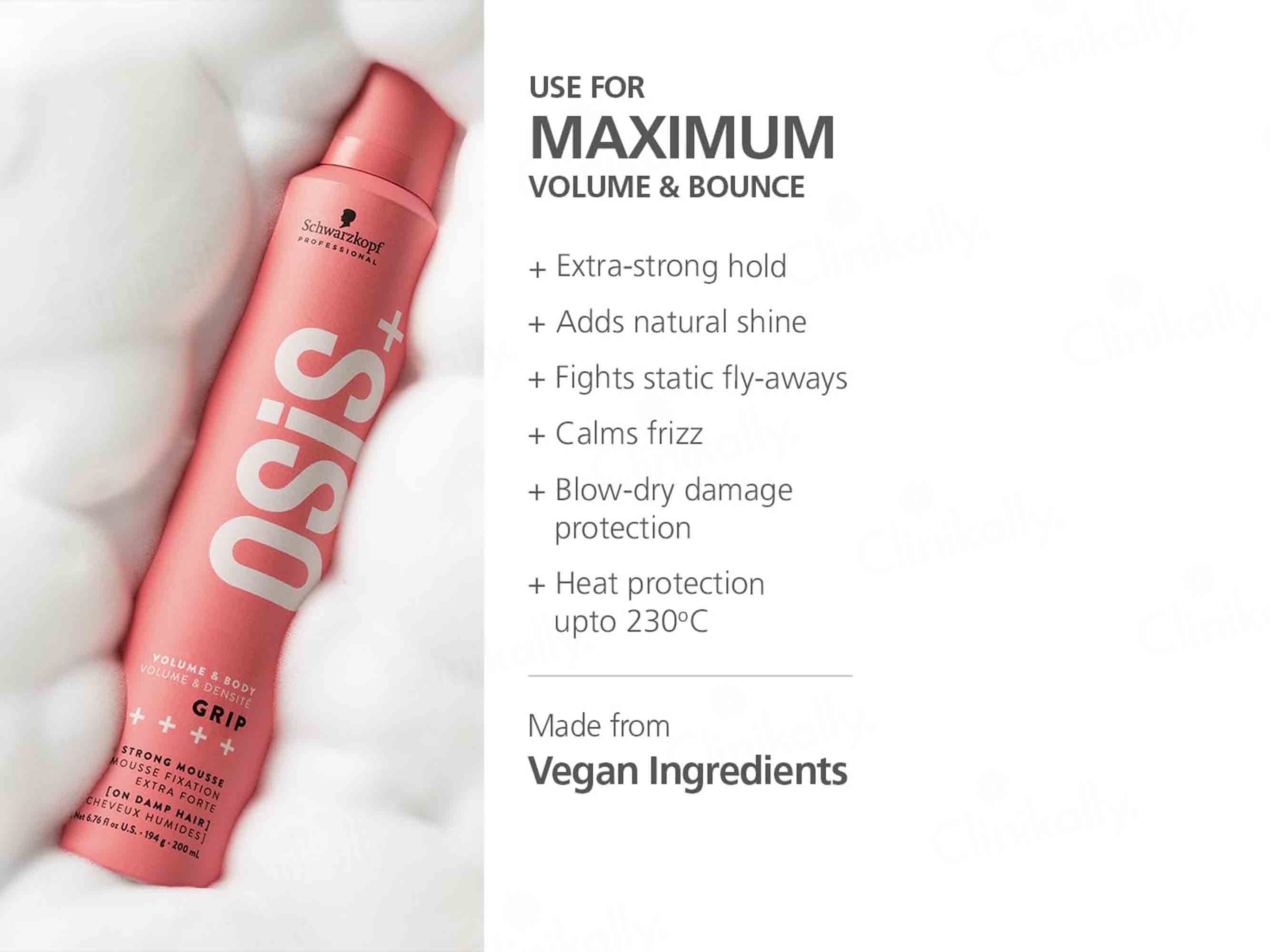 Schwarzkopf Professional OSiS+ Grip Extra Strong Hair Styling Mousse - Image 6