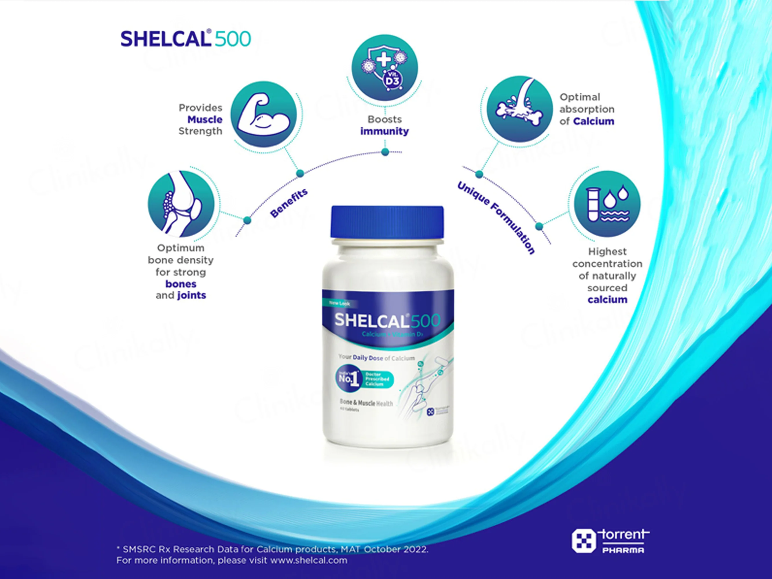 Shelcal 500 Calcium & Vitamin D3 Bone & Muscle Health Tablet - Image 11