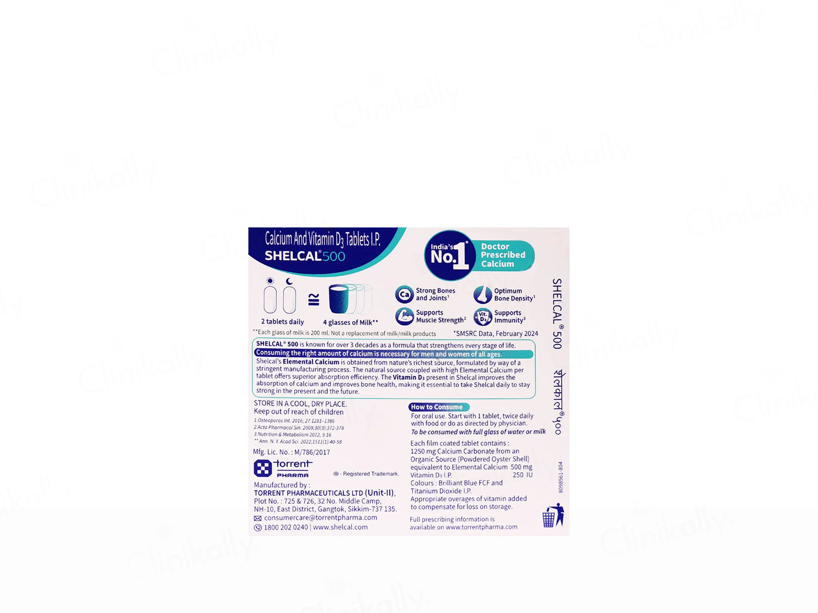 Shelcal 500 Calcium & Vitamin D3 Bone & Muscle Health Tablet - Image 3