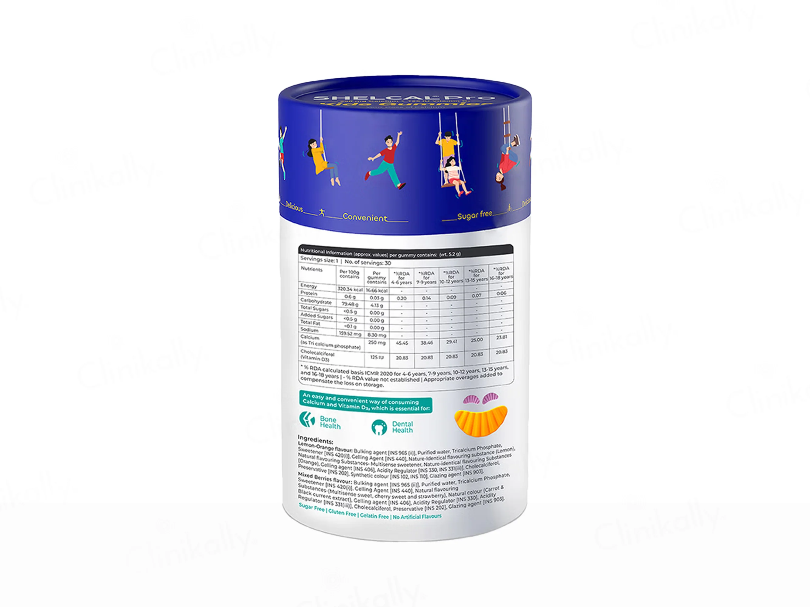 Shelcal Pro Kids Calcium & Vitamin D3 Sugar Free Gummies - Lemon & Orange And Mixed Berries Flavour - Image 2