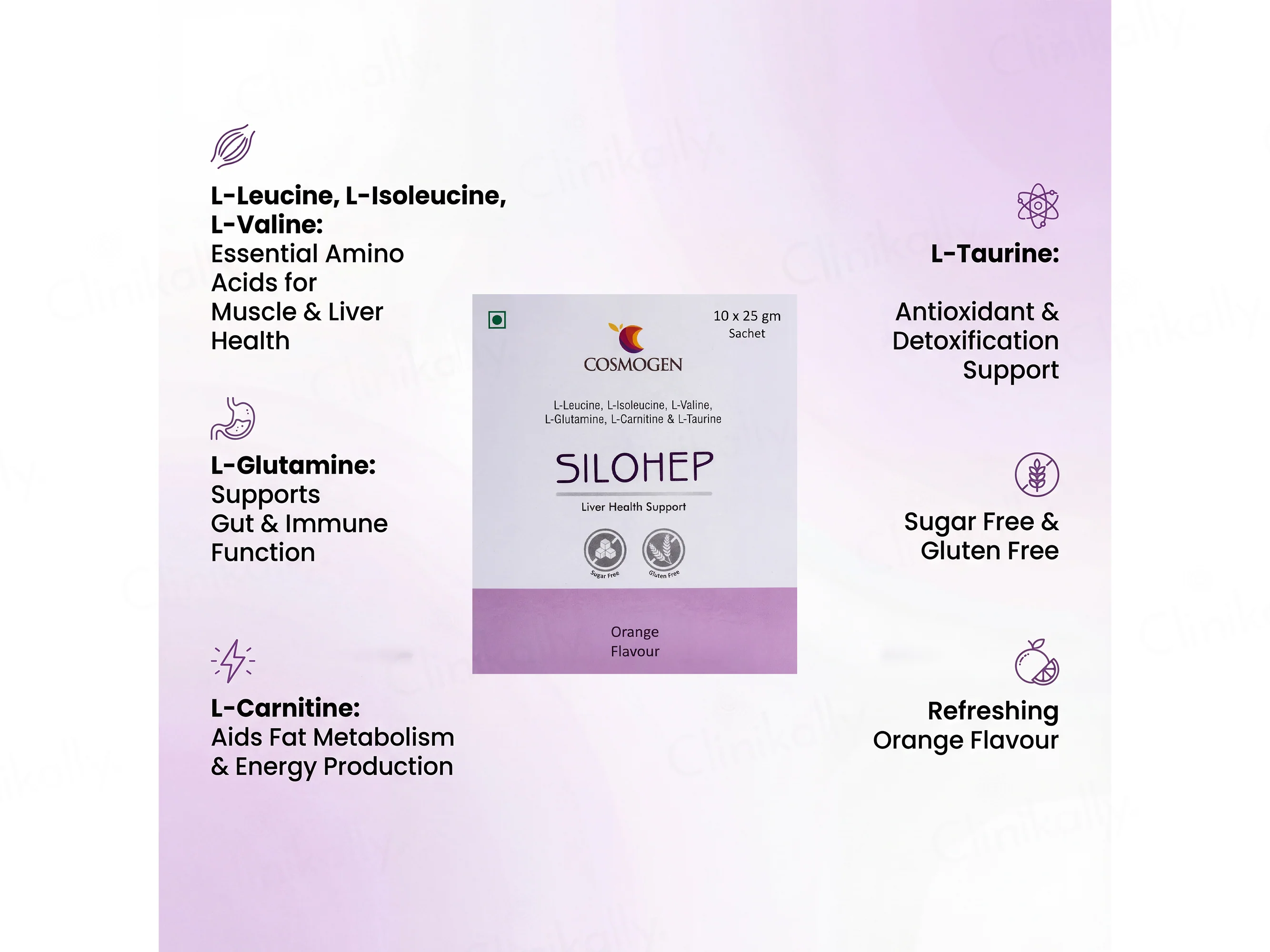 Silohep Liver Health Sugar Free Powder - Orange Flavour - Image 3