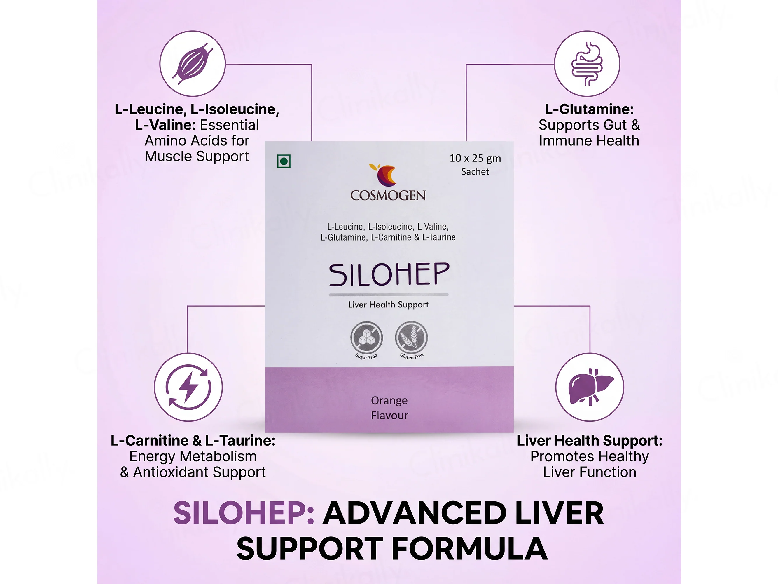 Silohep Liver Health Sugar Free Powder - Orange Flavour - Image 4