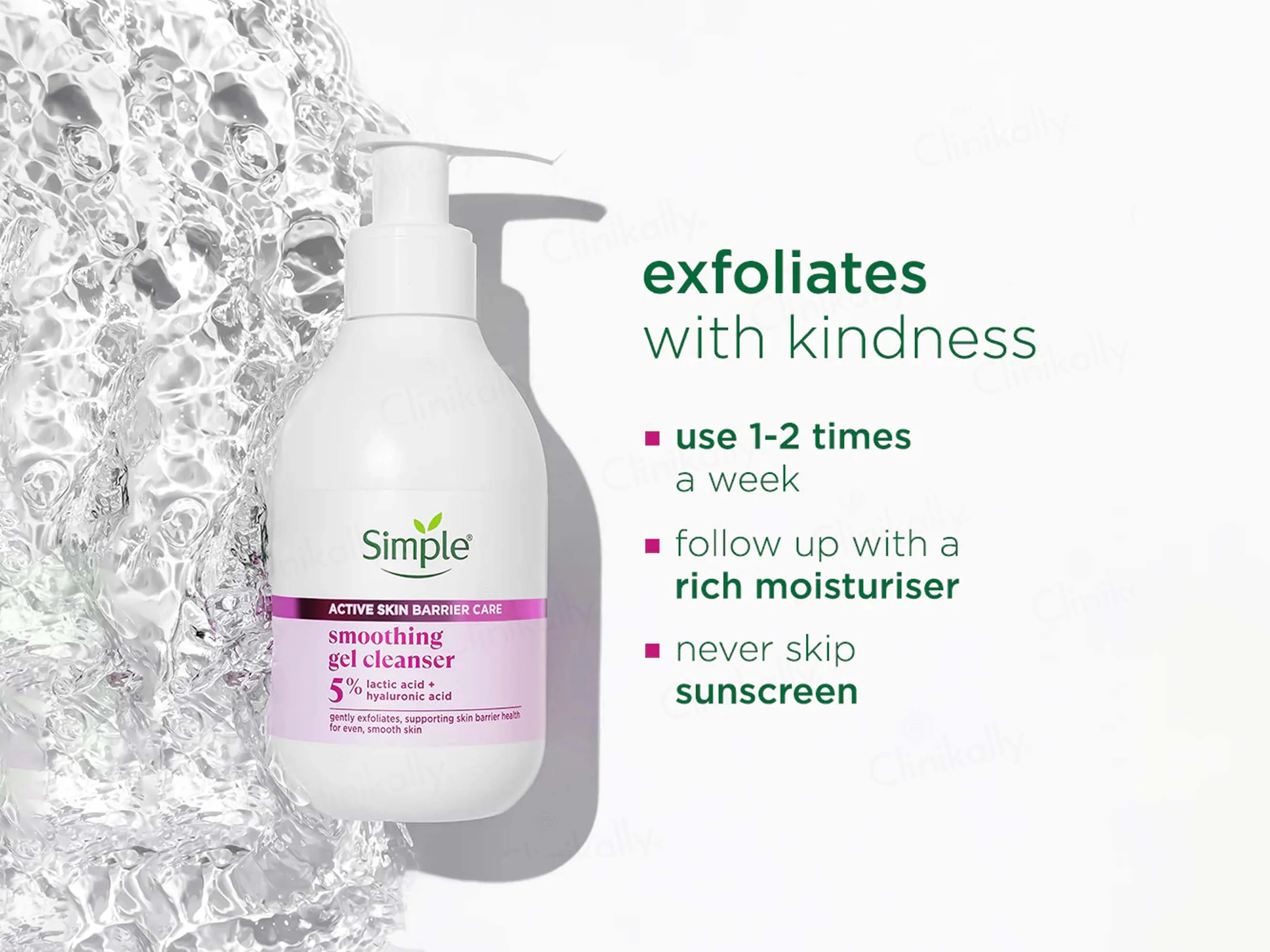 Simple Active Skin Barrier Care Smoothing Gel Cleanser - Image 5