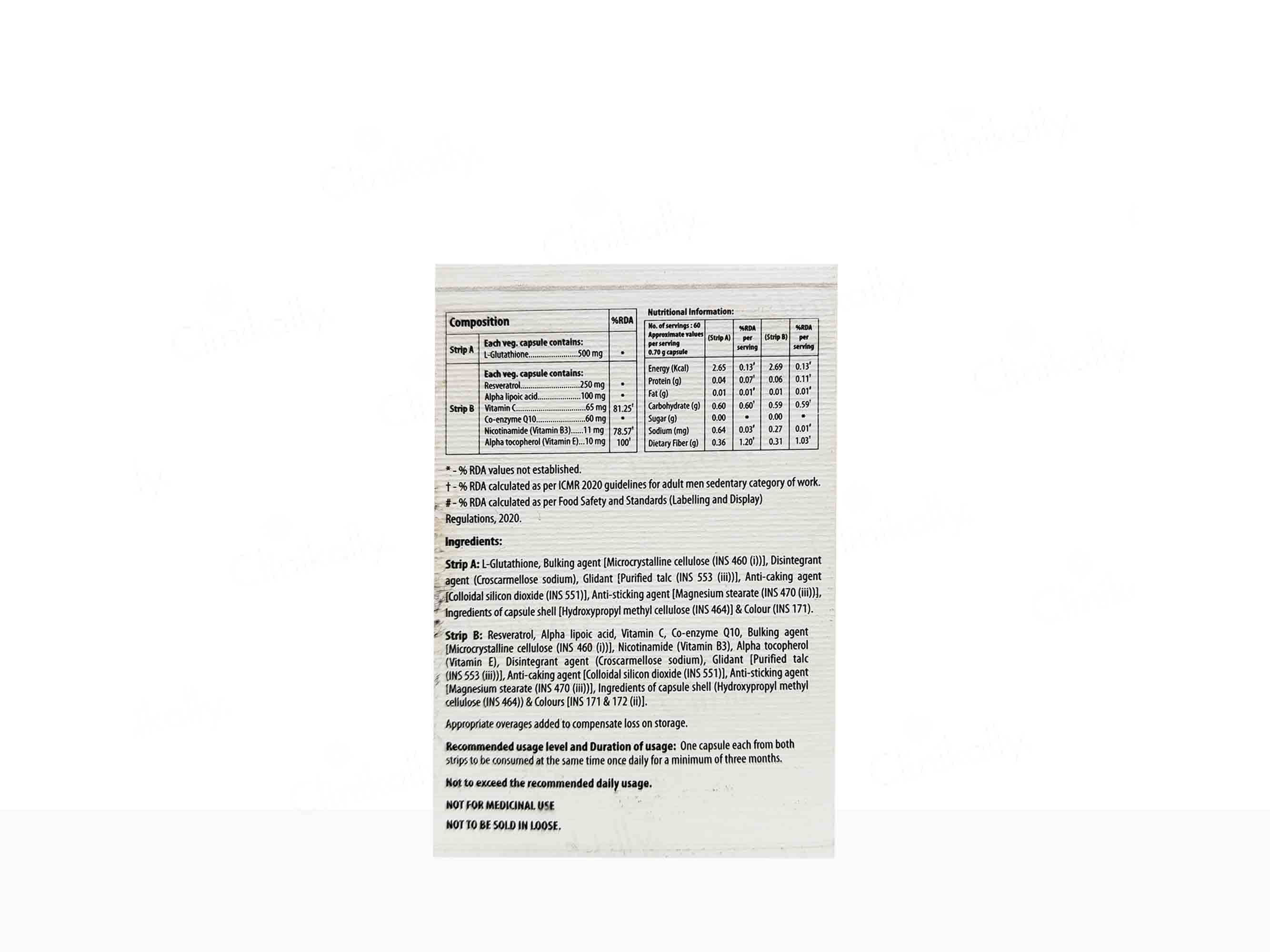 Skin Glow 2.0 Master Anti Oxidant Formula Nutraceutical Capsule For Adults - Image 3