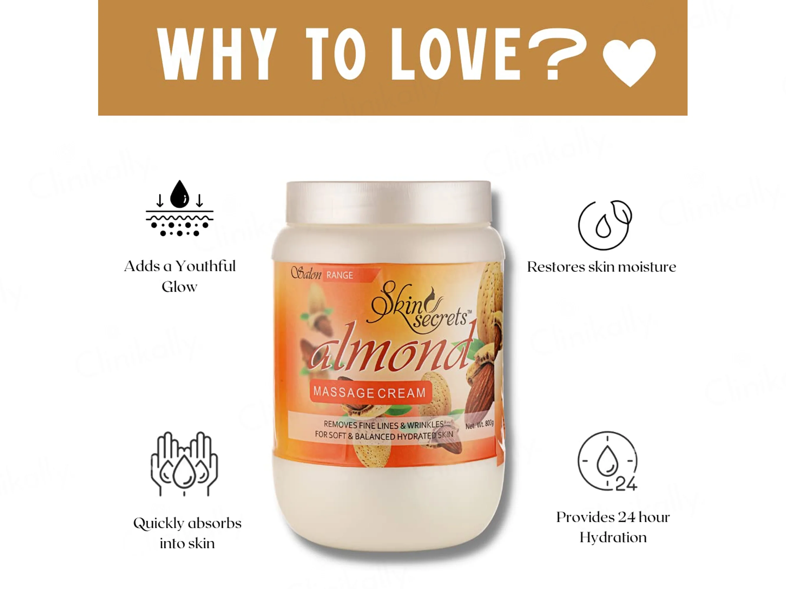 Skin Secrets Almond Massage Cream For Face & Body - Image 3