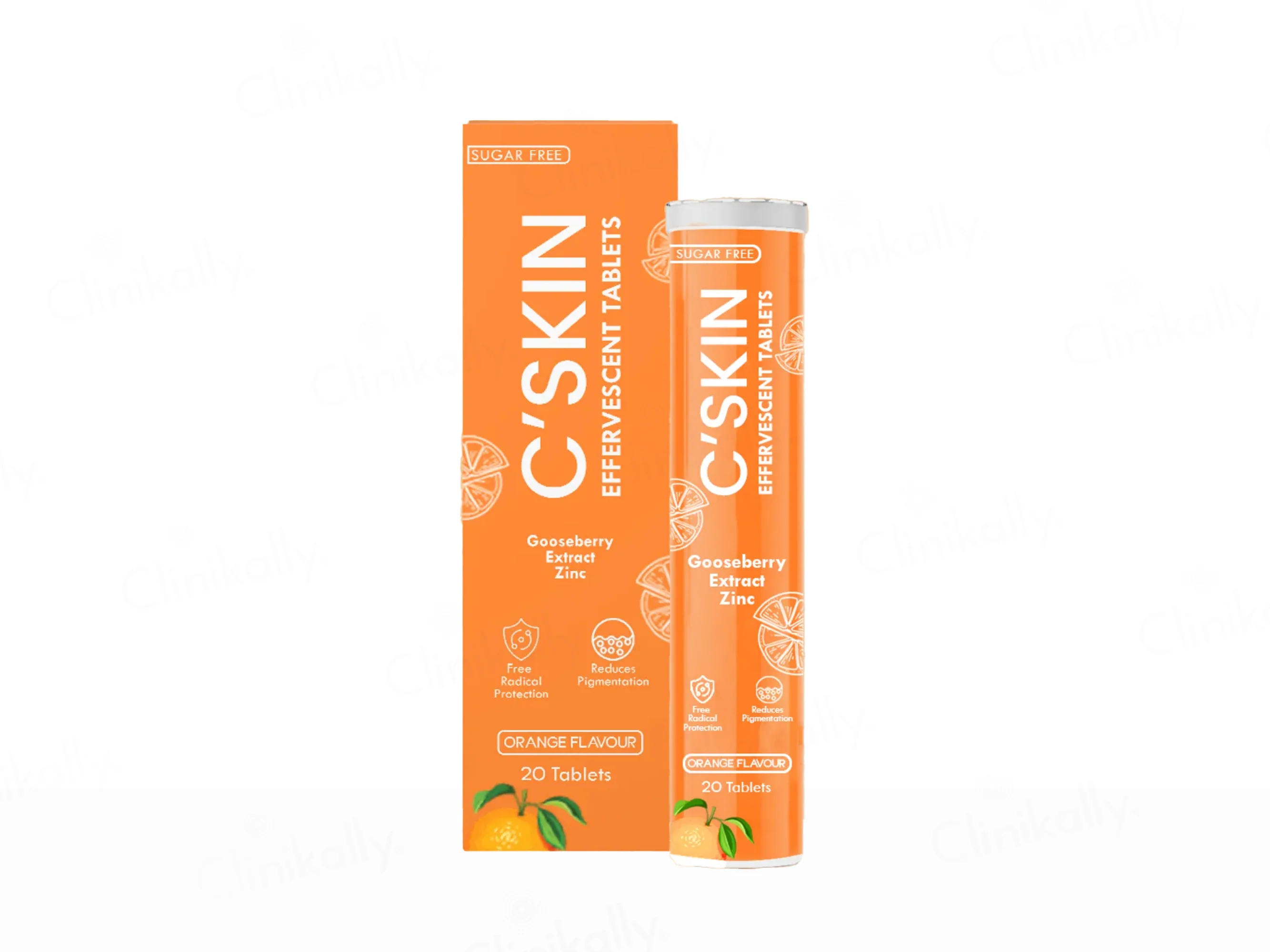 Skinaa C'Skin Gooseberry Extract & Zinc Sugar Free Effervescent Tablet - Orange Flavour - Image 2