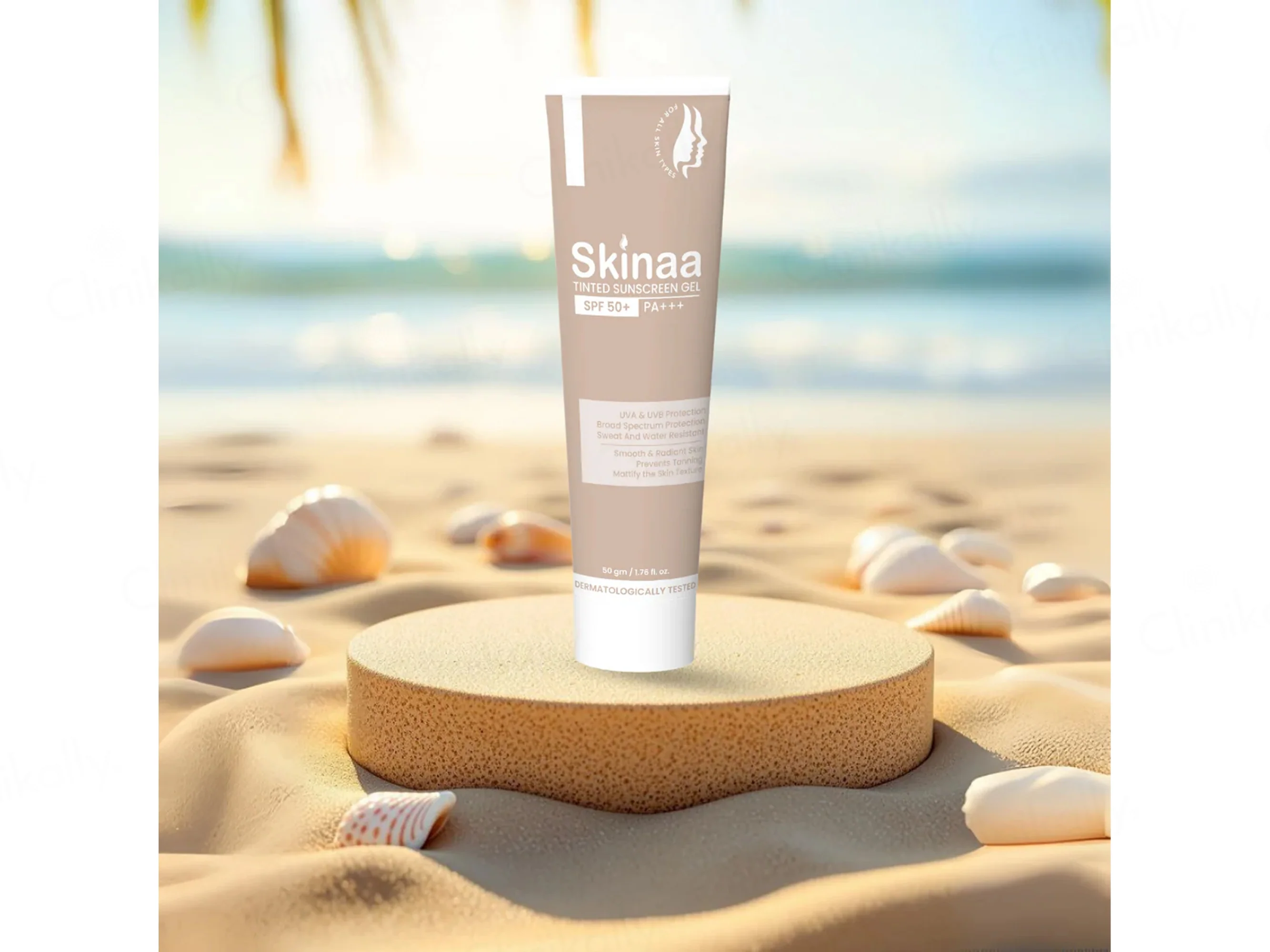 Skinaa Tinted Sunscreen Gel SPF 50 PA+++ - Image 2