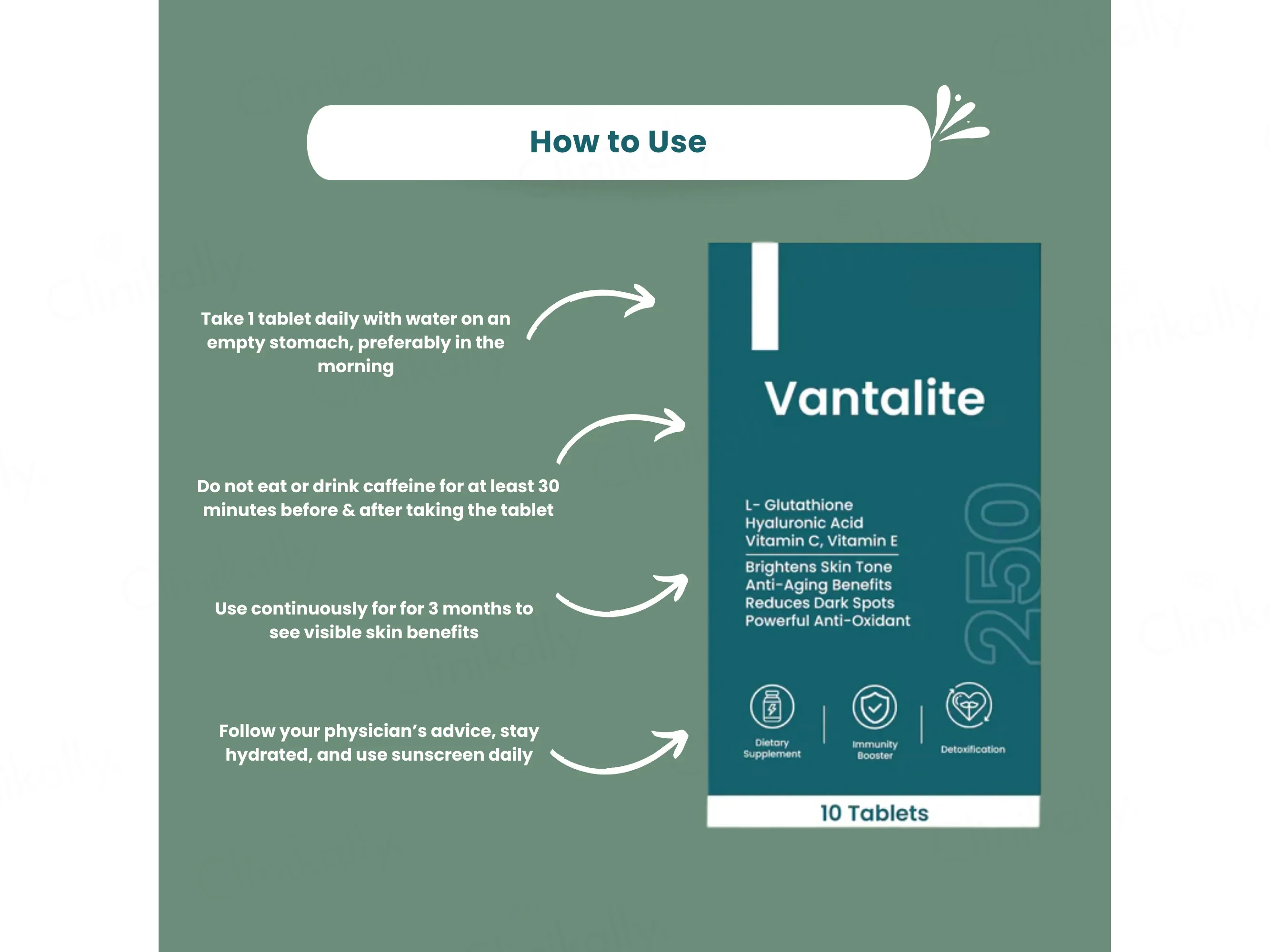 Skinaa Vantalite-250 Skin Supplement Tablet - Image 3