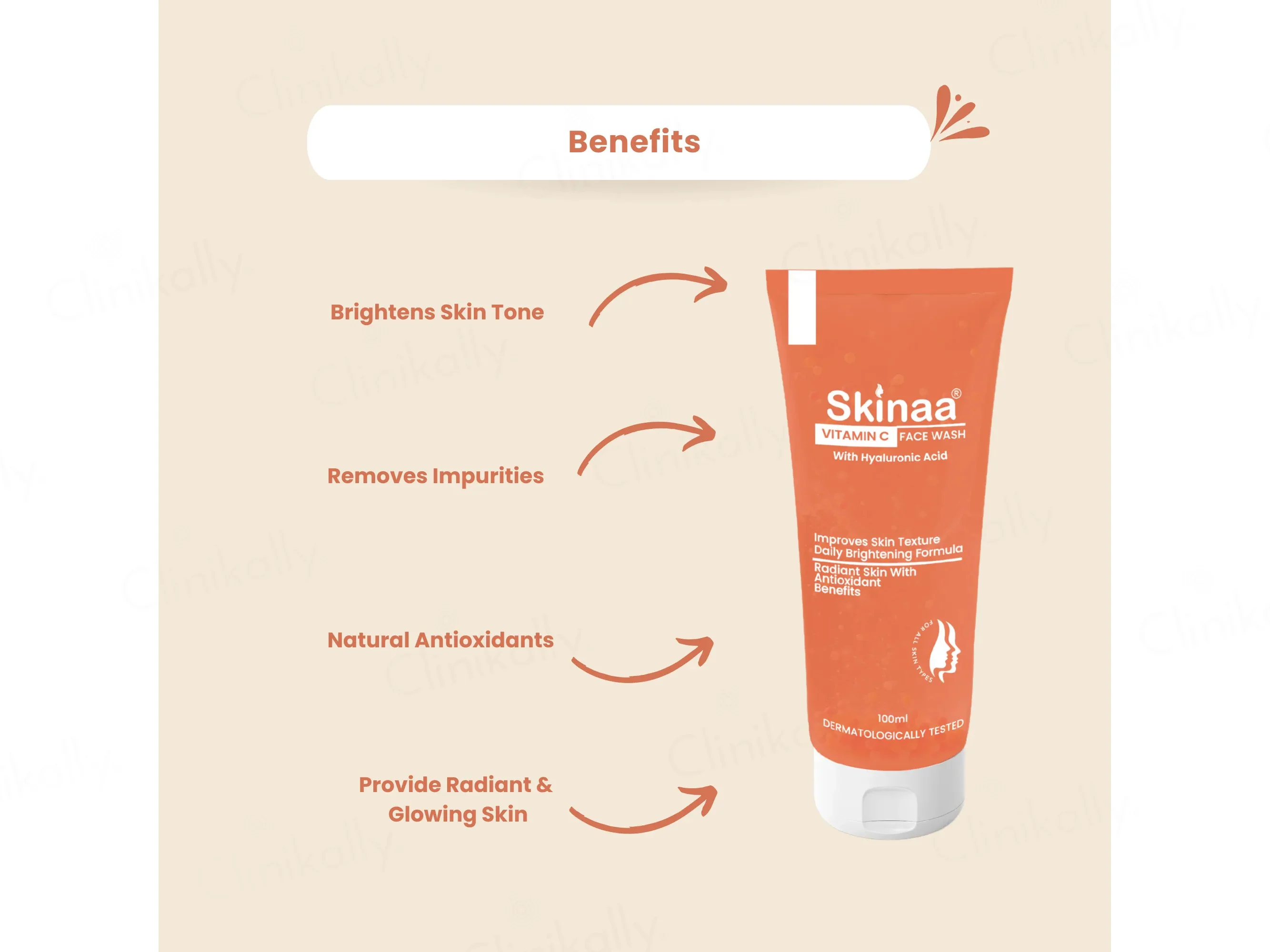 Skinaa Vitamin C & Hyaluronic Acid Brightening Facewash - Image 4