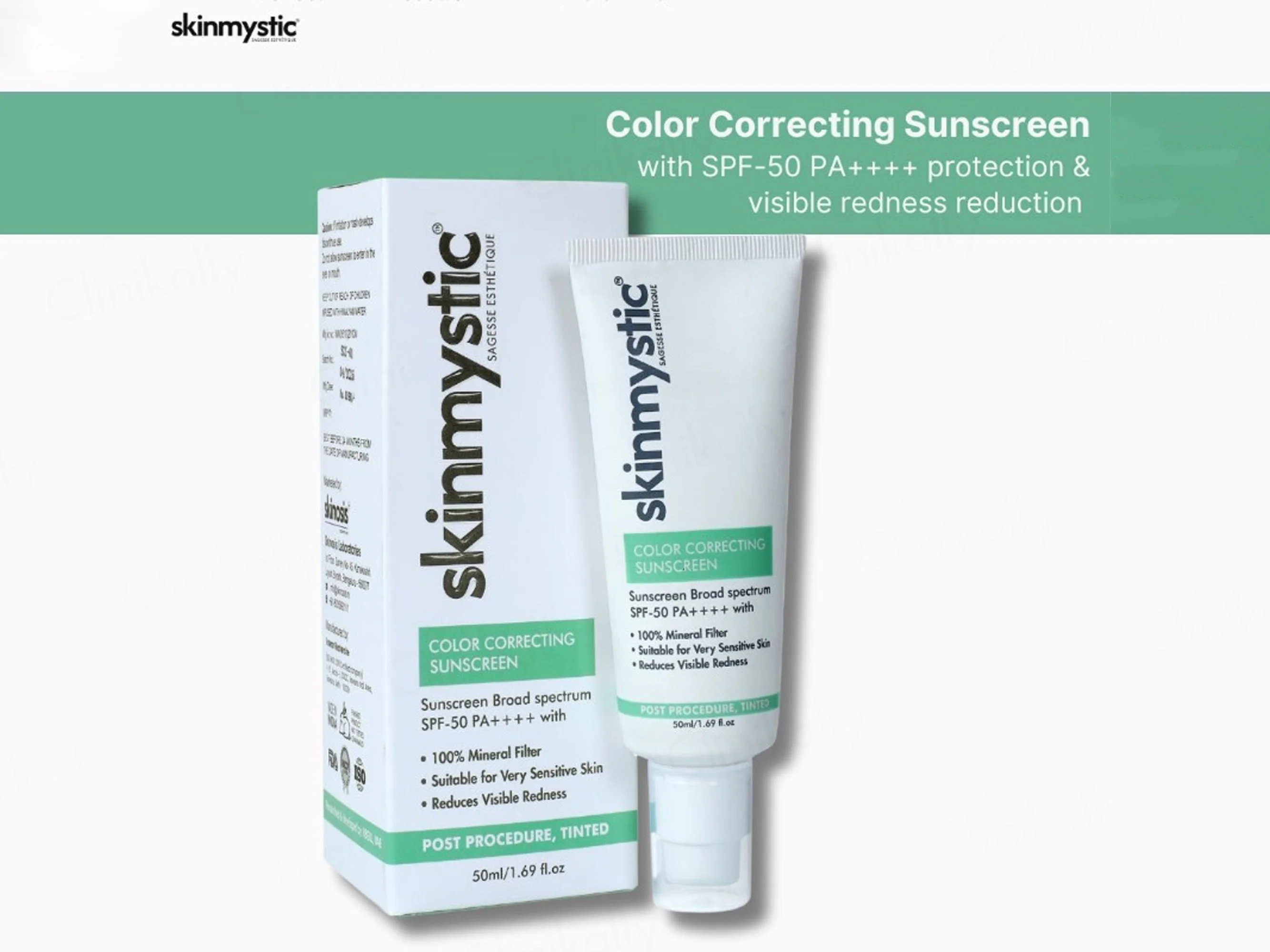 Skinmystic Color Correcting Post Procedure Tinted Sunscreen SPF 50 PA++++ - Image 2