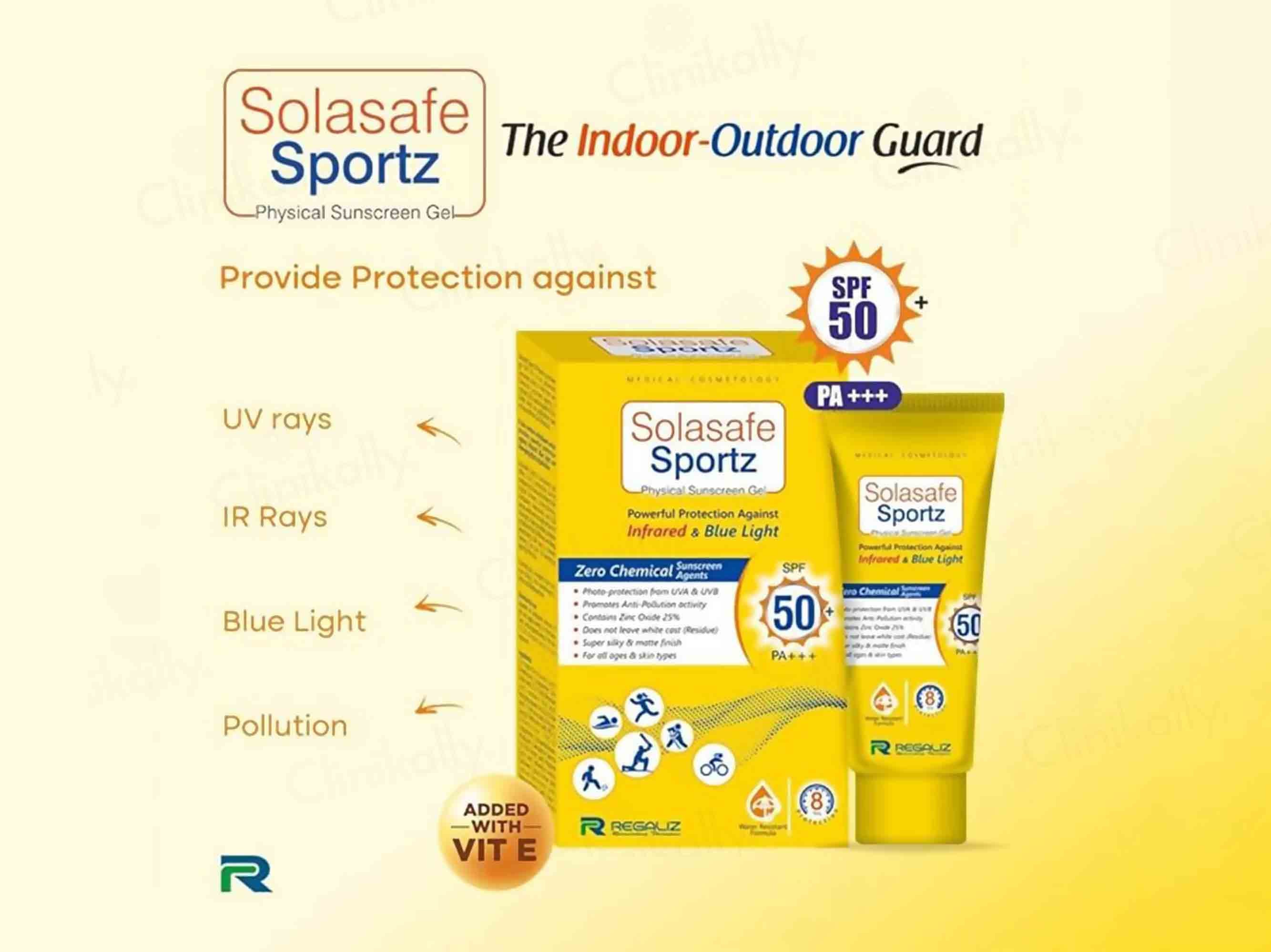 Solasafe Sportz Physical Sunscreen Gel SPF 50+ PA+++ - Image 2