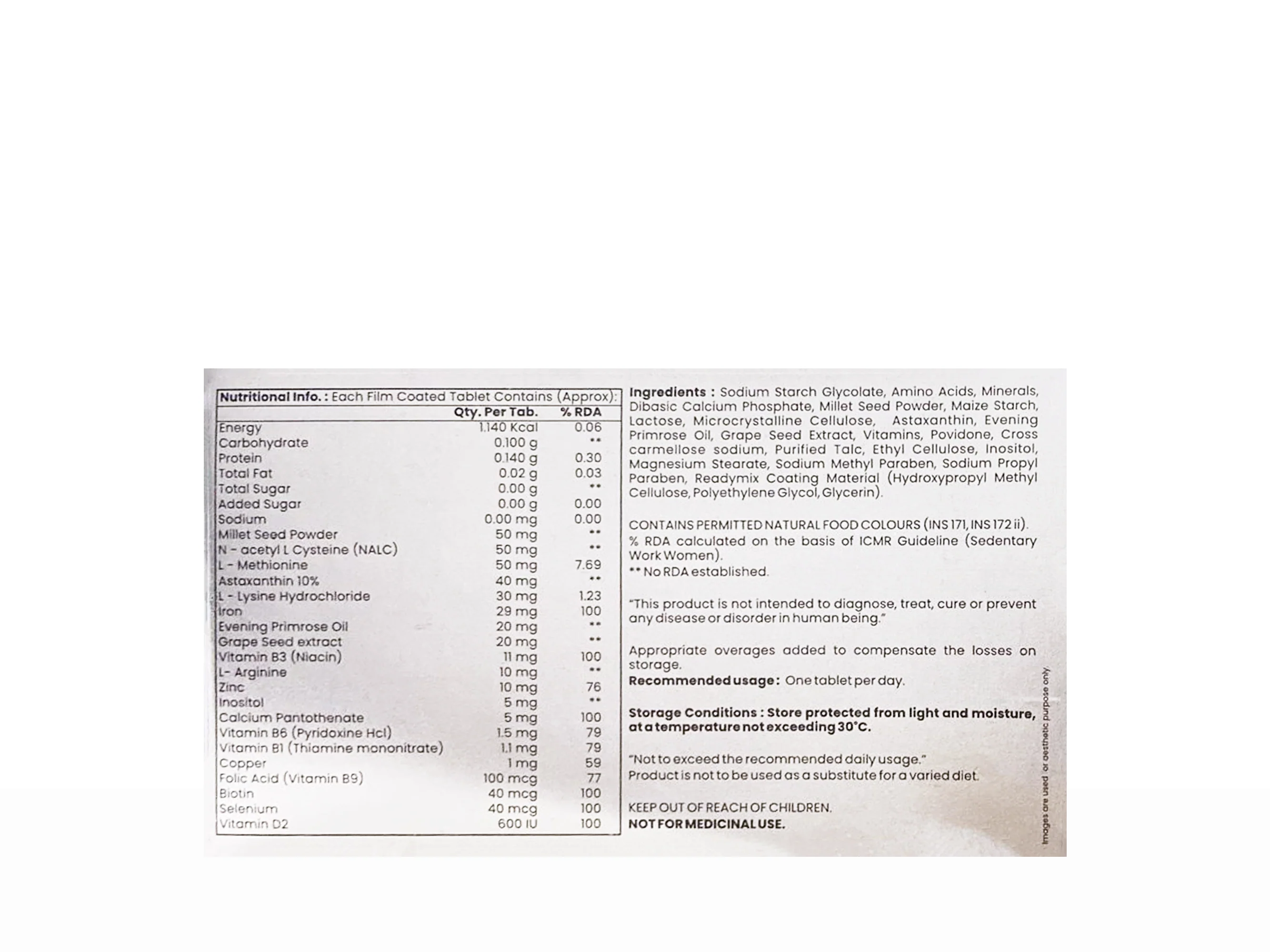 Solovit Eva Hair Growth Nutraceutical Tablet For Adult Women - Image 2