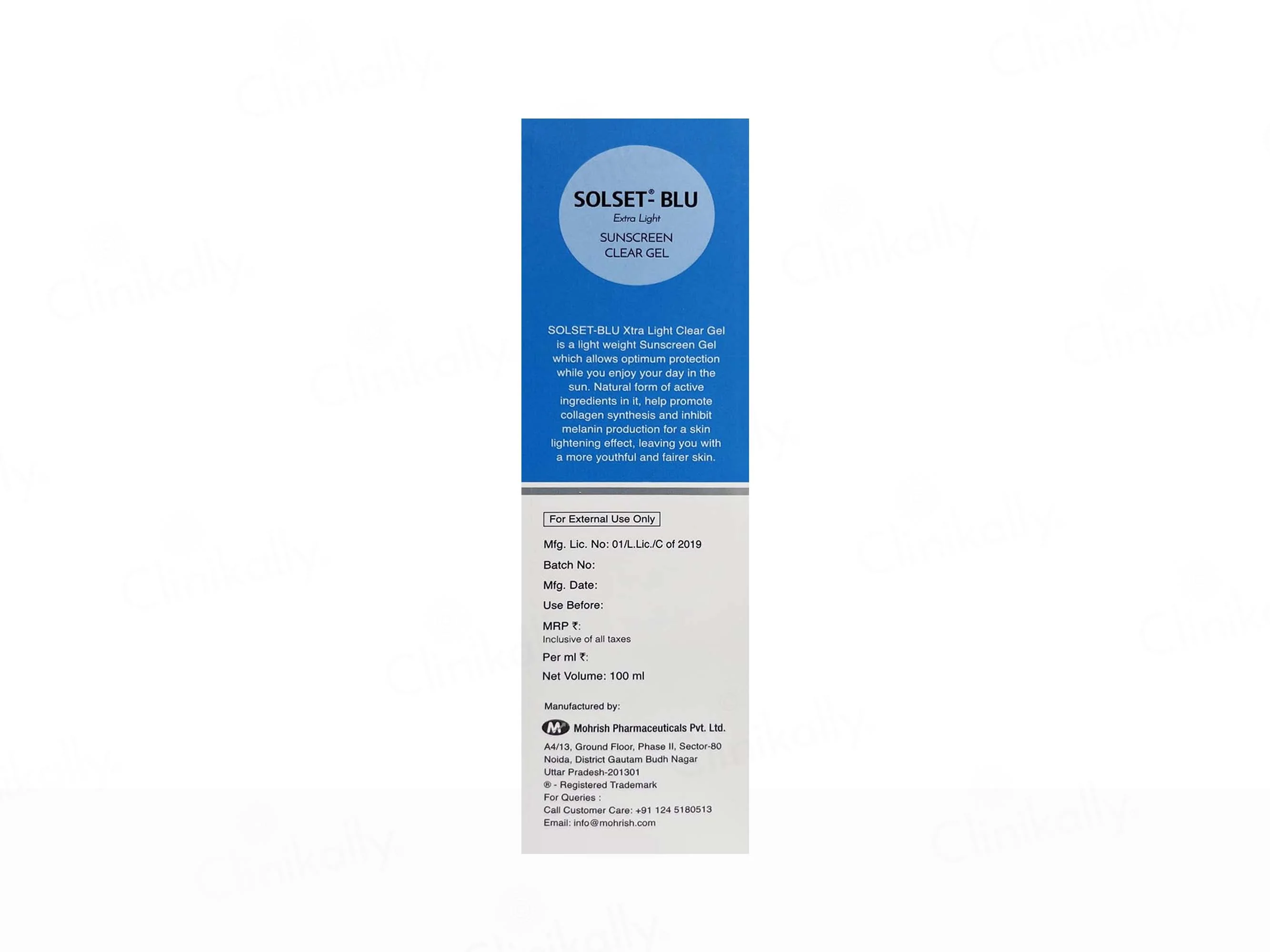 Solset-Blue Extra Light Sunscreen Clear Gel - Image 9