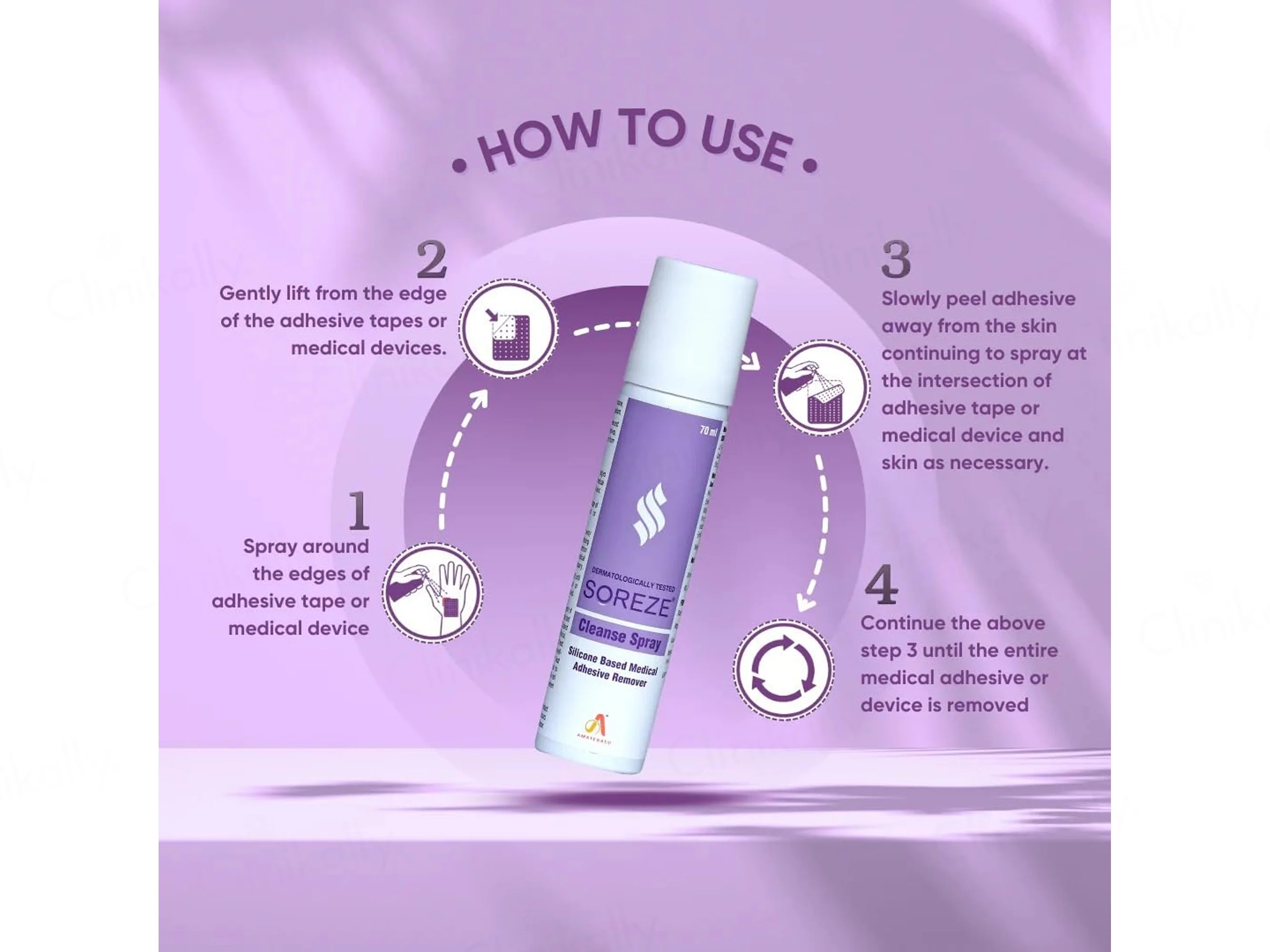 Soreze Cleanse Medical Adhesive Remover Spray - Image 11