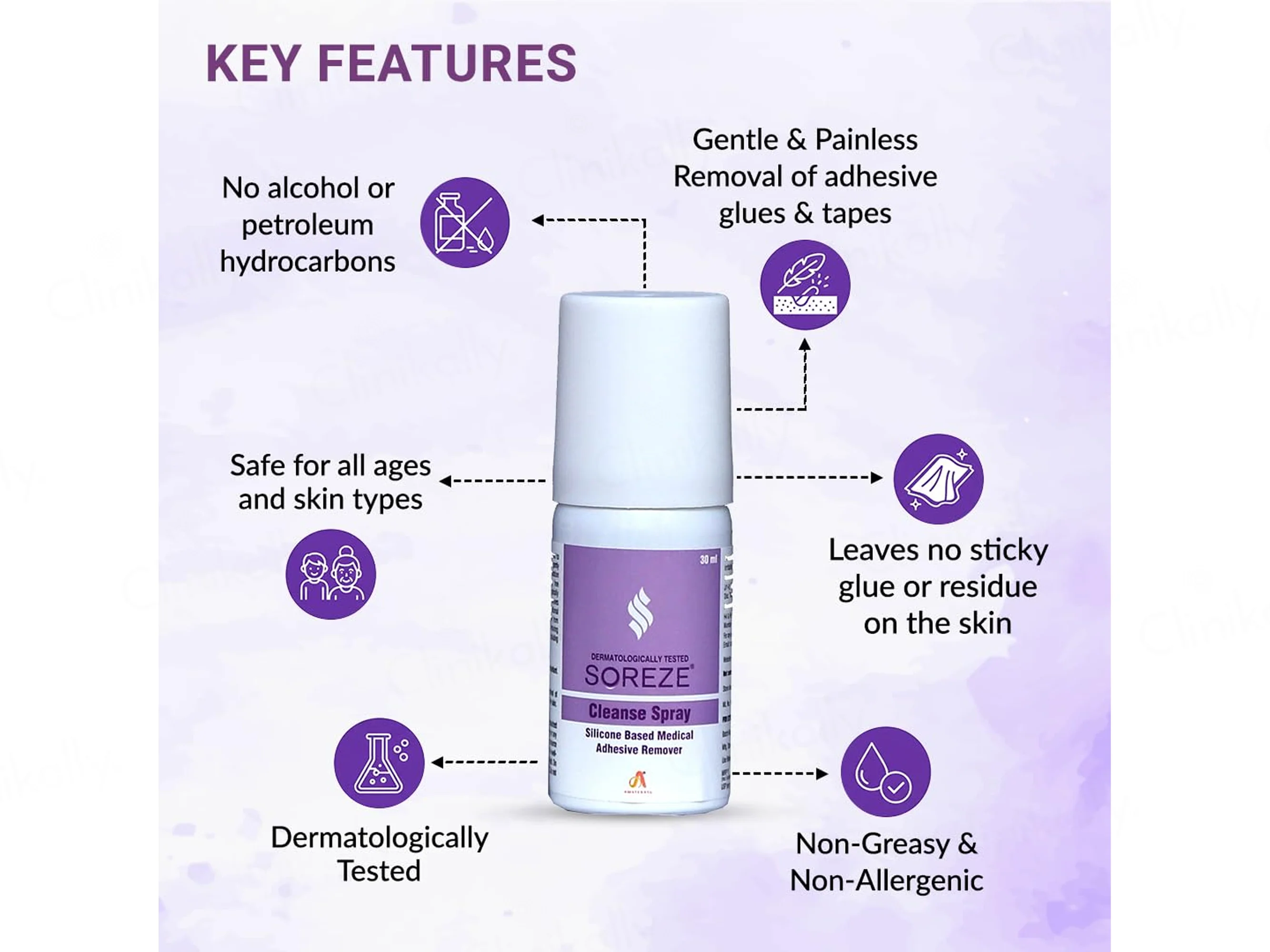 Soreze Cleanse Medical Adhesive Remover Spray - Image 3