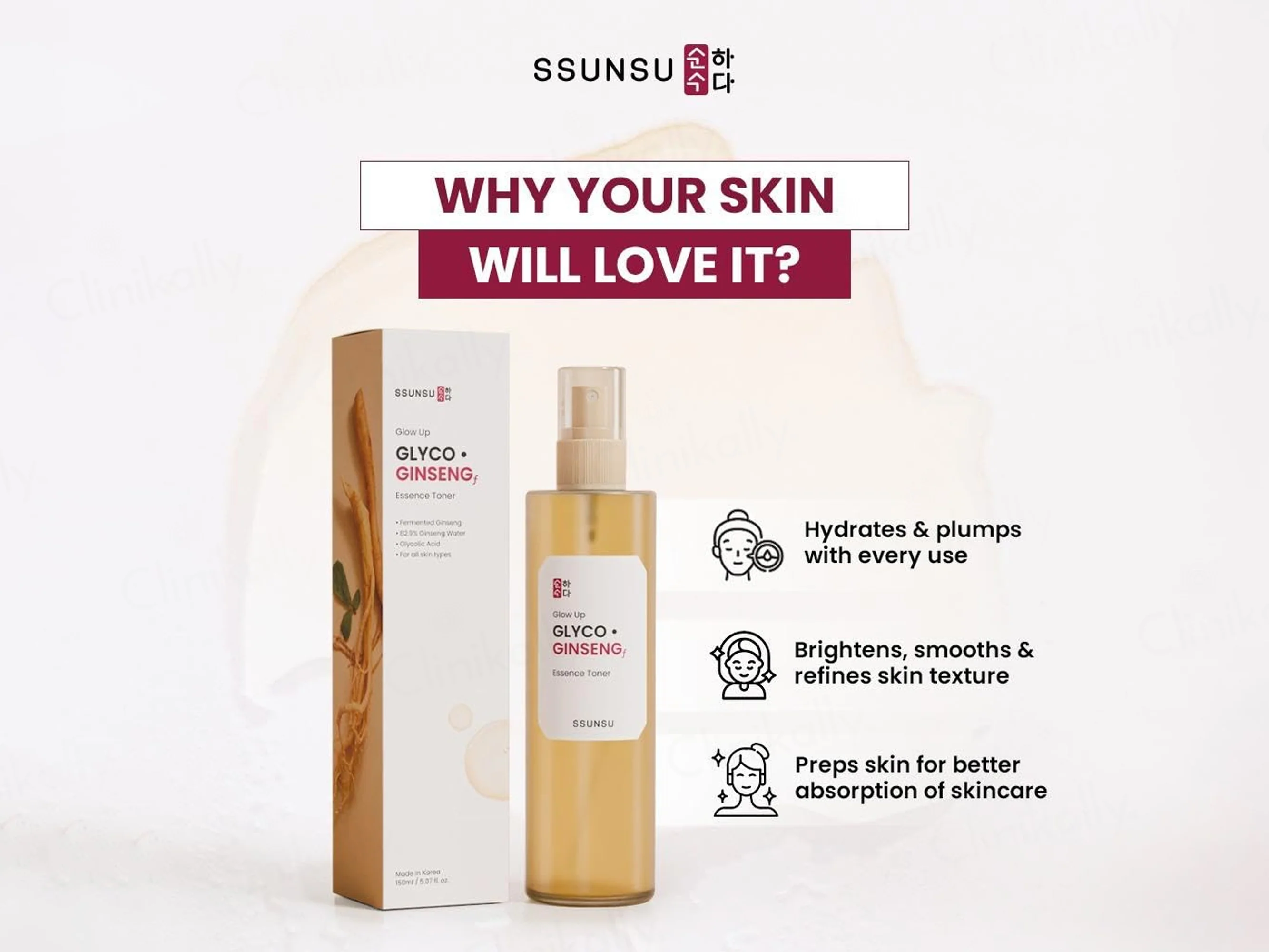 SSUNSU Glow Up Glyco Ginseng Essence Toner - Image 2