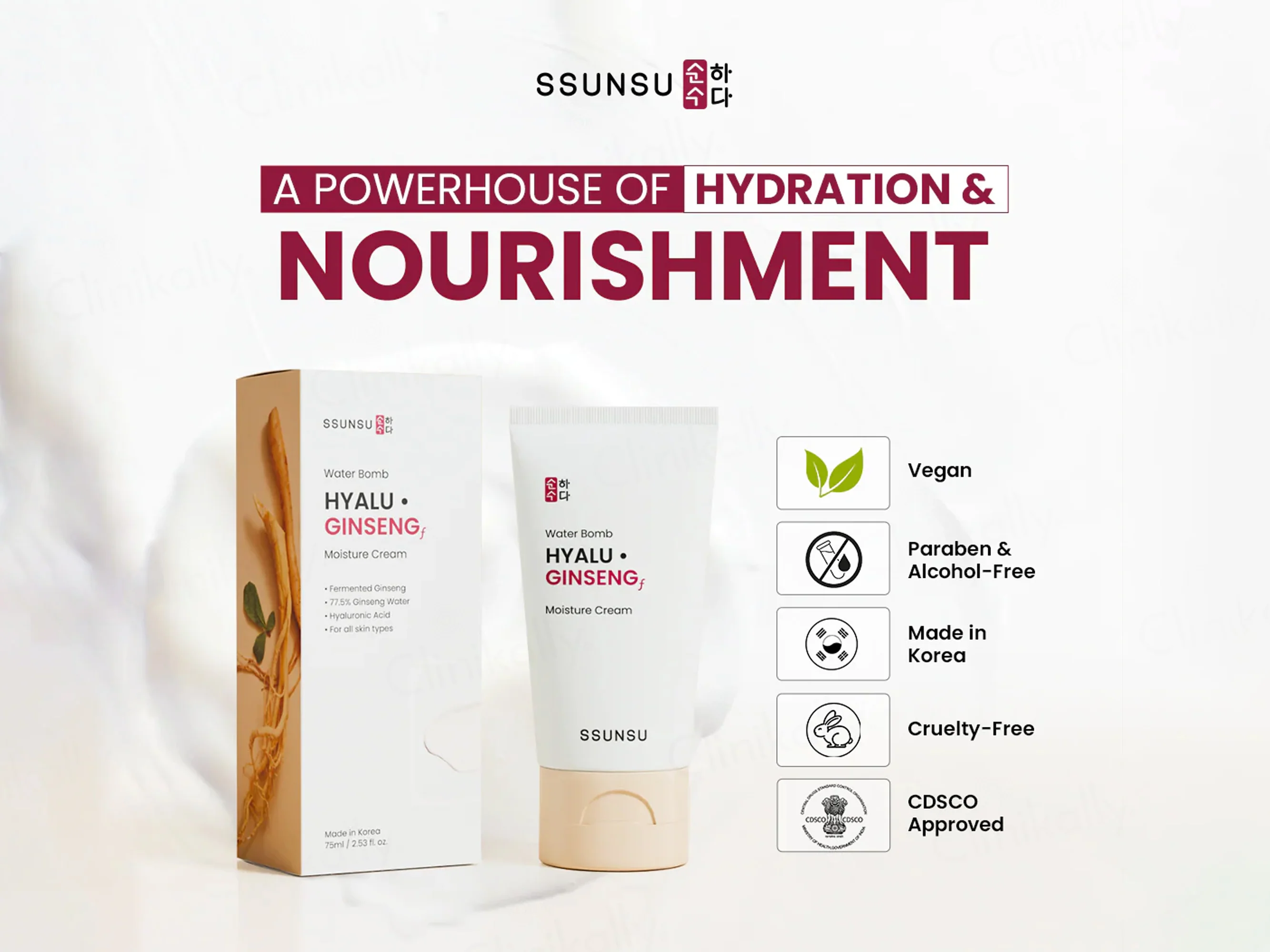 SSUNSU Water Bomb Hyalu Ginseng Moisture Cream - Image 6