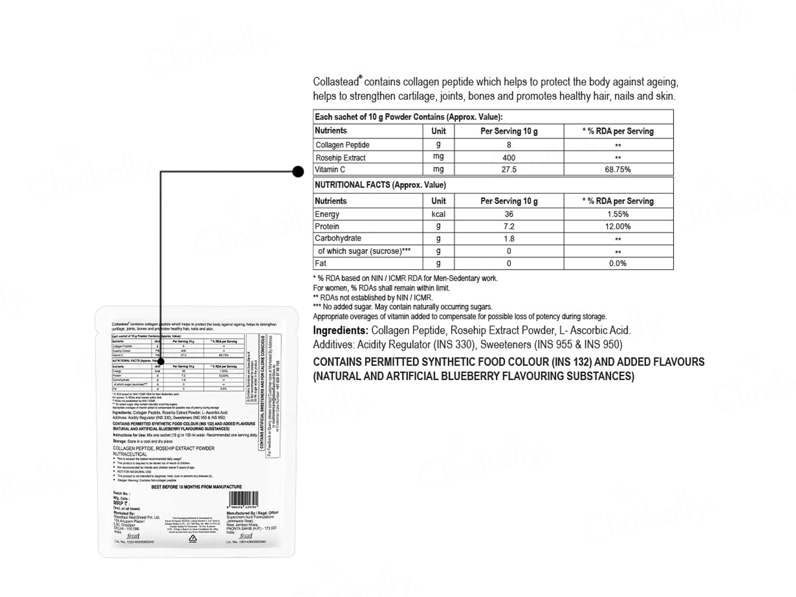 Steadfast Nutrition Collastead Hydrolysed Marine Collagen Peptides Sachet - Image 11