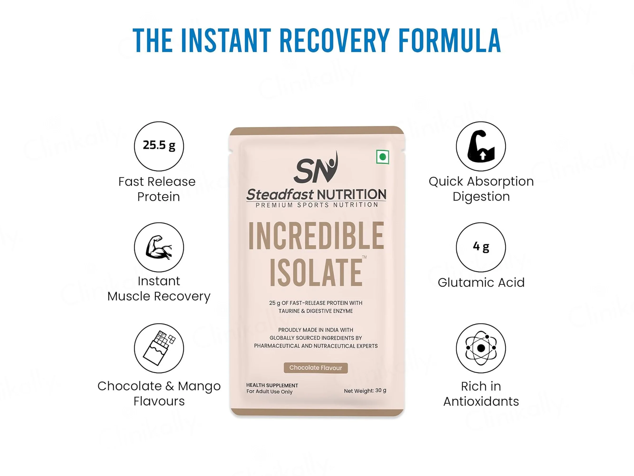 Steadfast Nutrition Incredible Isolate Recovery Whey Protein Isolate Sachet - Image 3