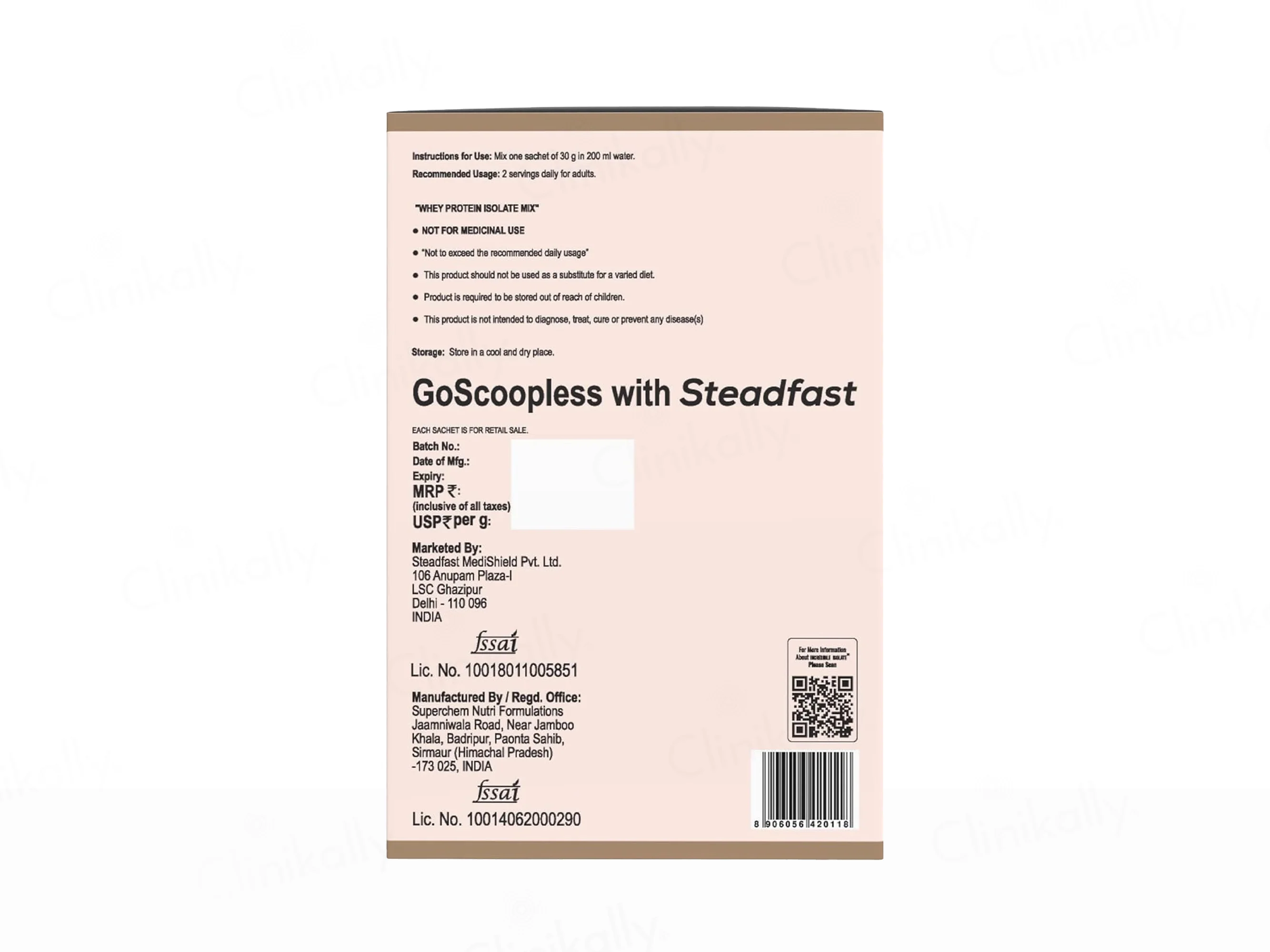 Steadfast Nutrition Incredible Isolate Recovery Whey Protein Isolate Sachet - Image 6