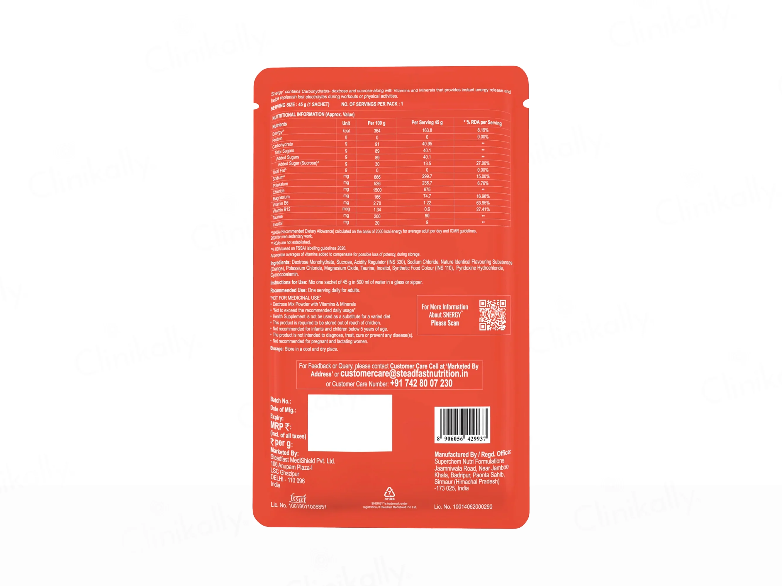 Steadfast Nutrition Snergy Instant Energy Sachet - Image 7