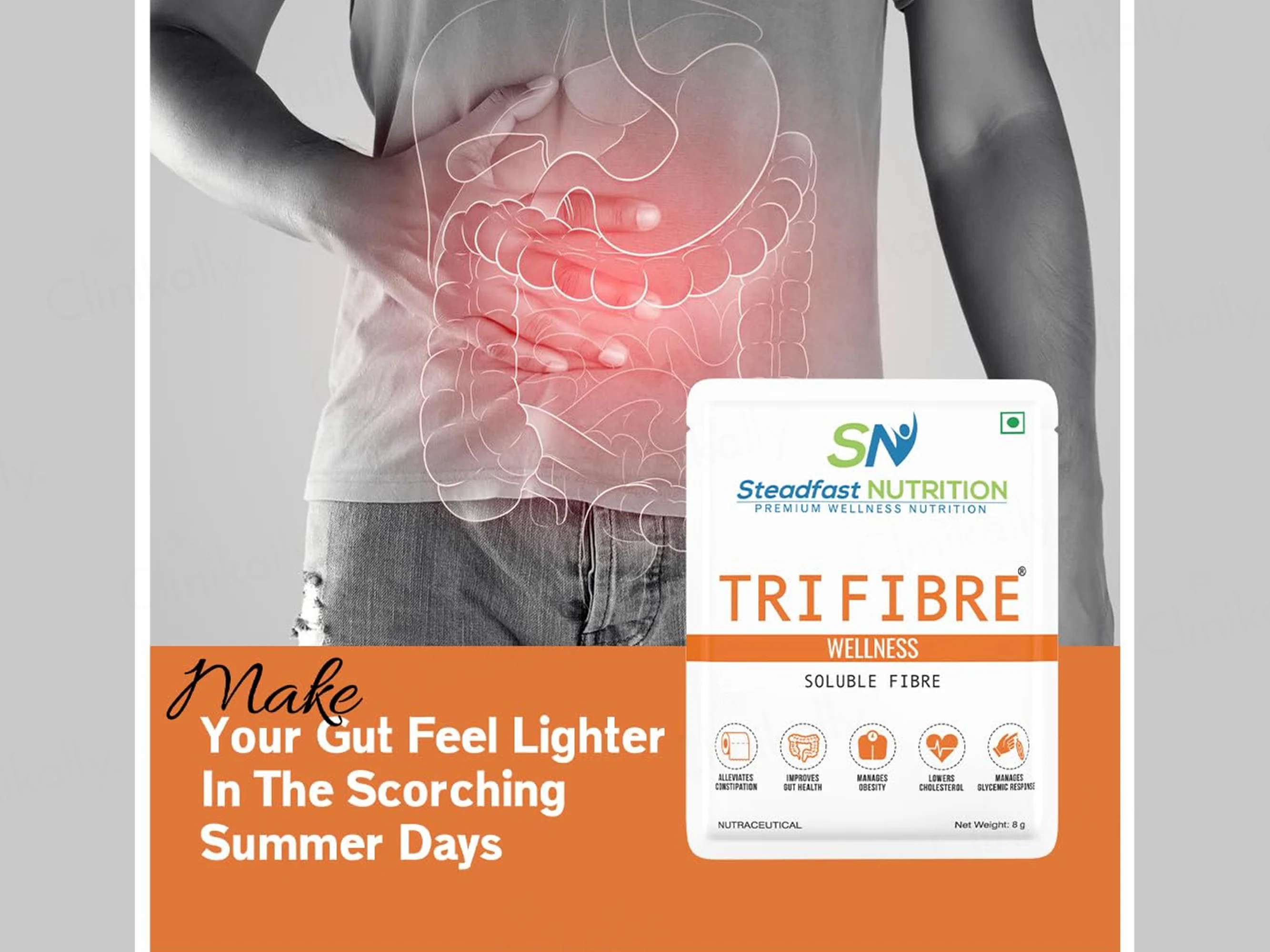 Steadfast Nutrition Tri Fibre Wellness Clear Soluble Fibre Sachet - Image 3