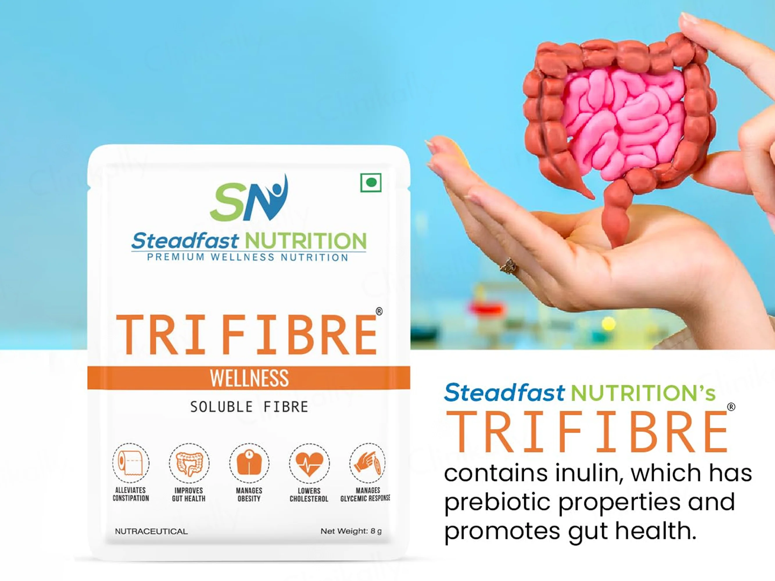 Steadfast Nutrition Tri Fibre Wellness Clear Soluble Fibre Sachet - Image 6