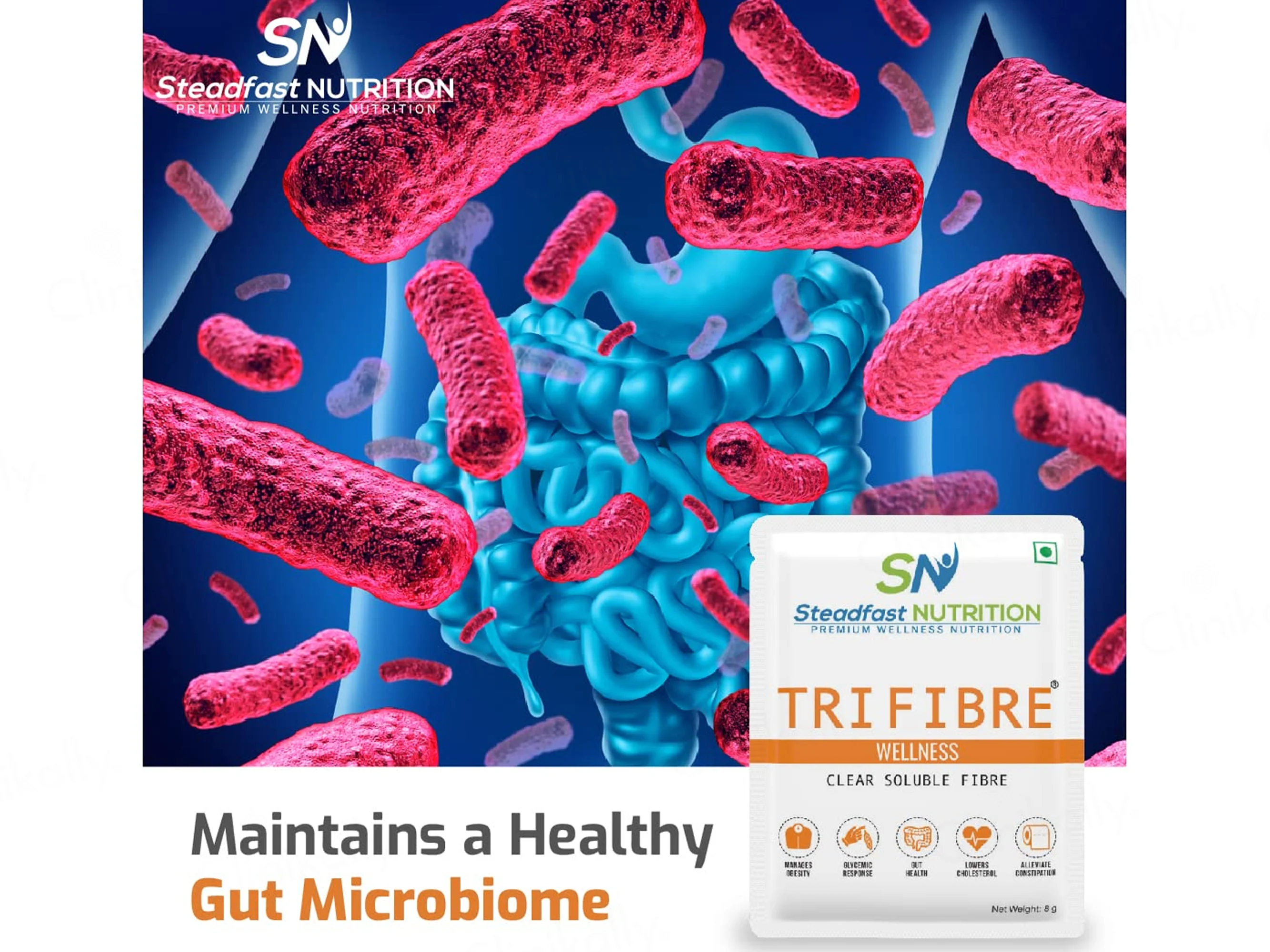 Steadfast Nutrition Tri Fibre Wellness Clear Soluble Fibre Sachet - Image 7