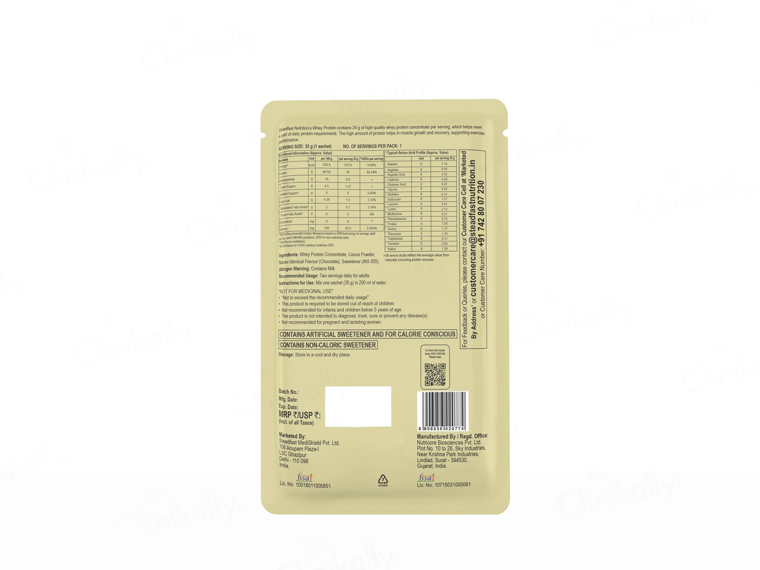 Steadfast Nutrition Whey Protein Sachet - Chocolate Flavour - Image 3