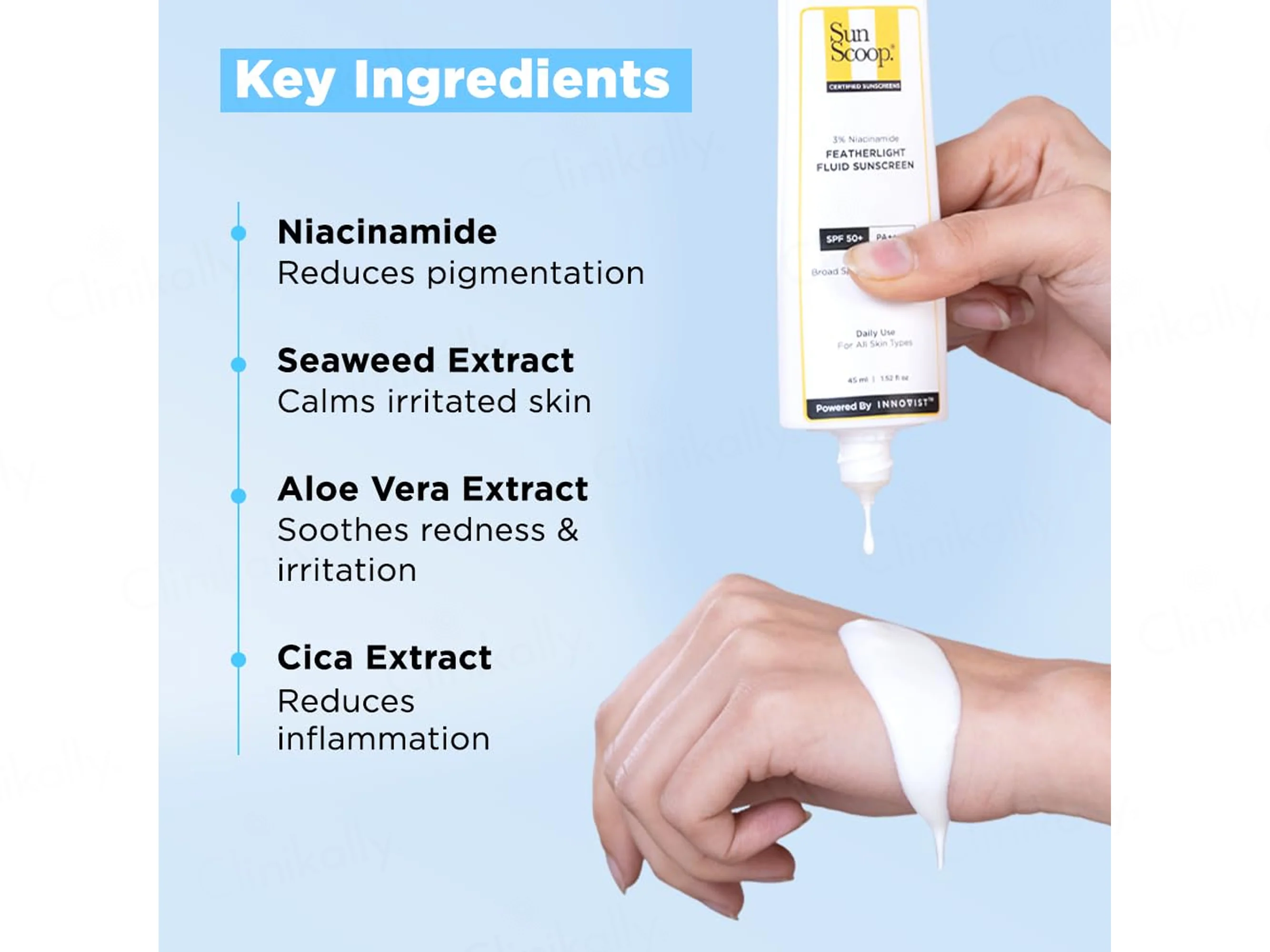 Sun Scoop 3% Niacinamide Featherlight Fluid Sunscreen SPF 50+ PA++++ - Image 6