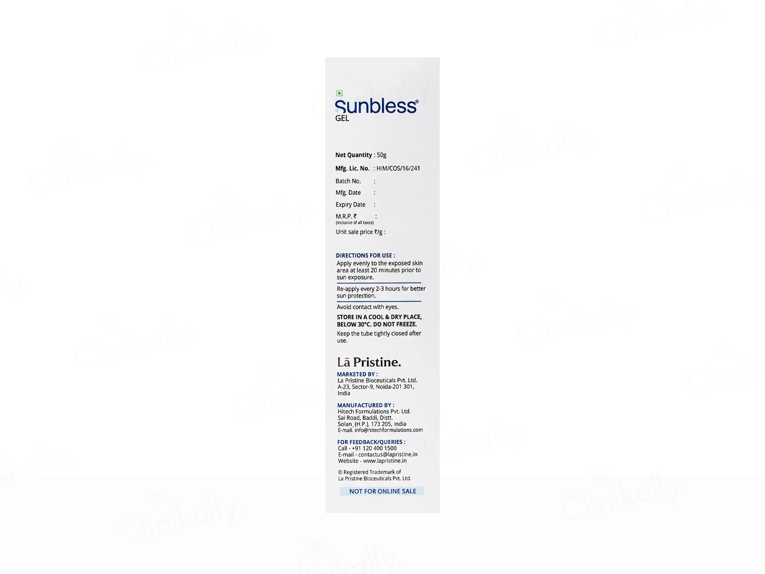 Sunbless Cyclic Silicon Free Sunscreen Gel SPF 50+ PA+++ - Image 5