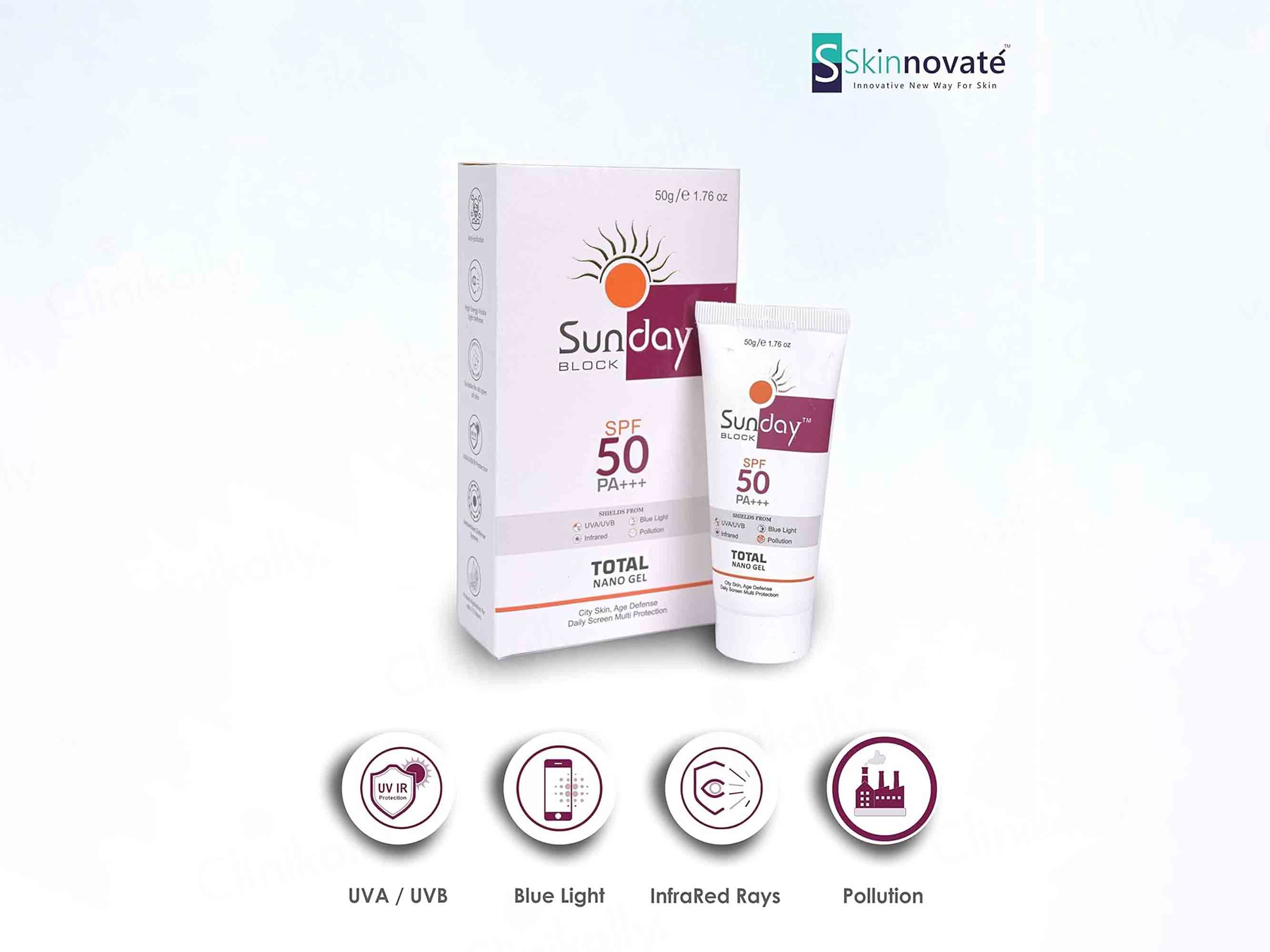 Sunday Block Total Nano Gel Sunscreen SPF 50 PA+++ - Image 3