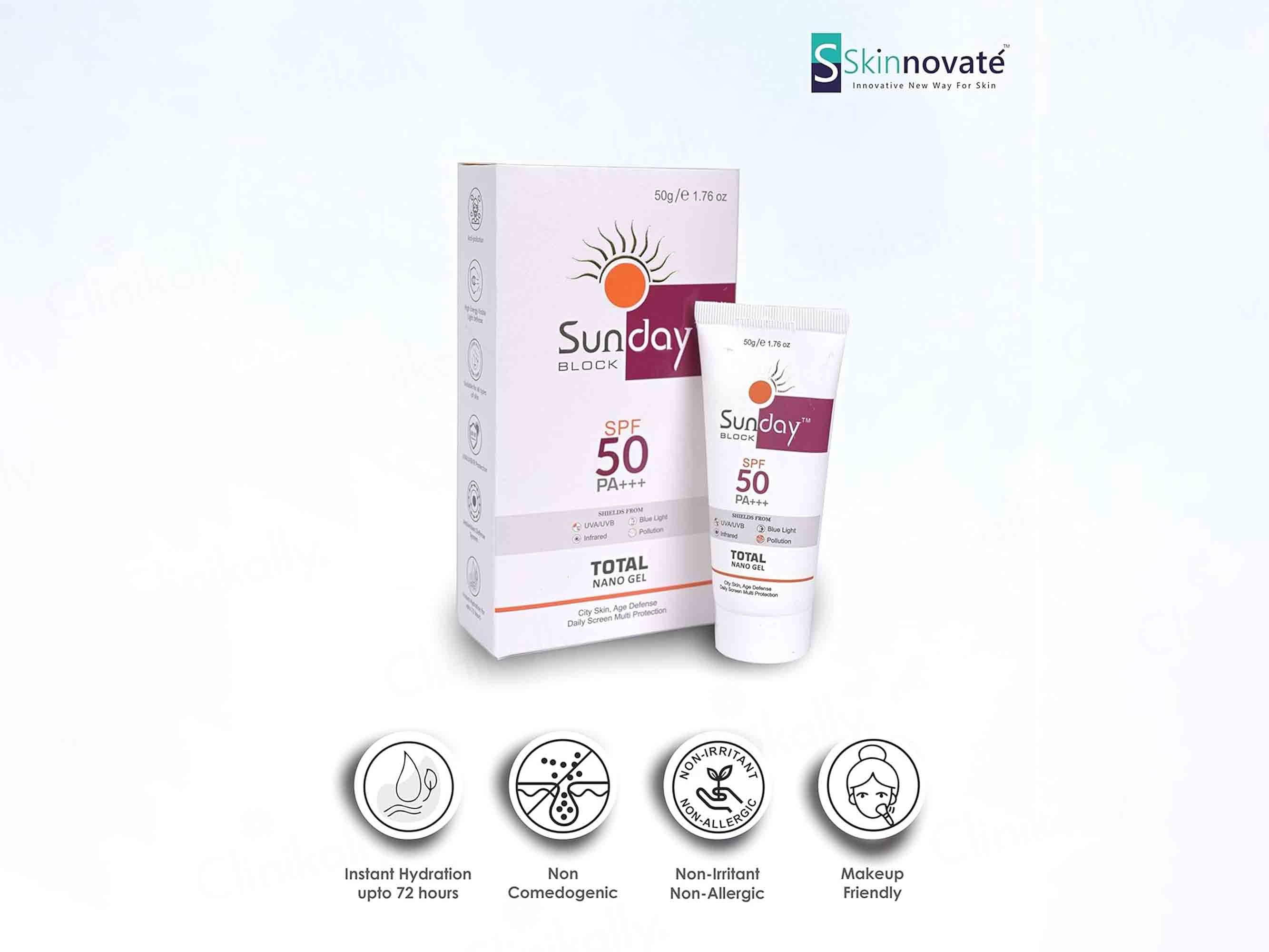 Sunday Block Total Nano Gel Sunscreen SPF 50 PA+++ - Image 4