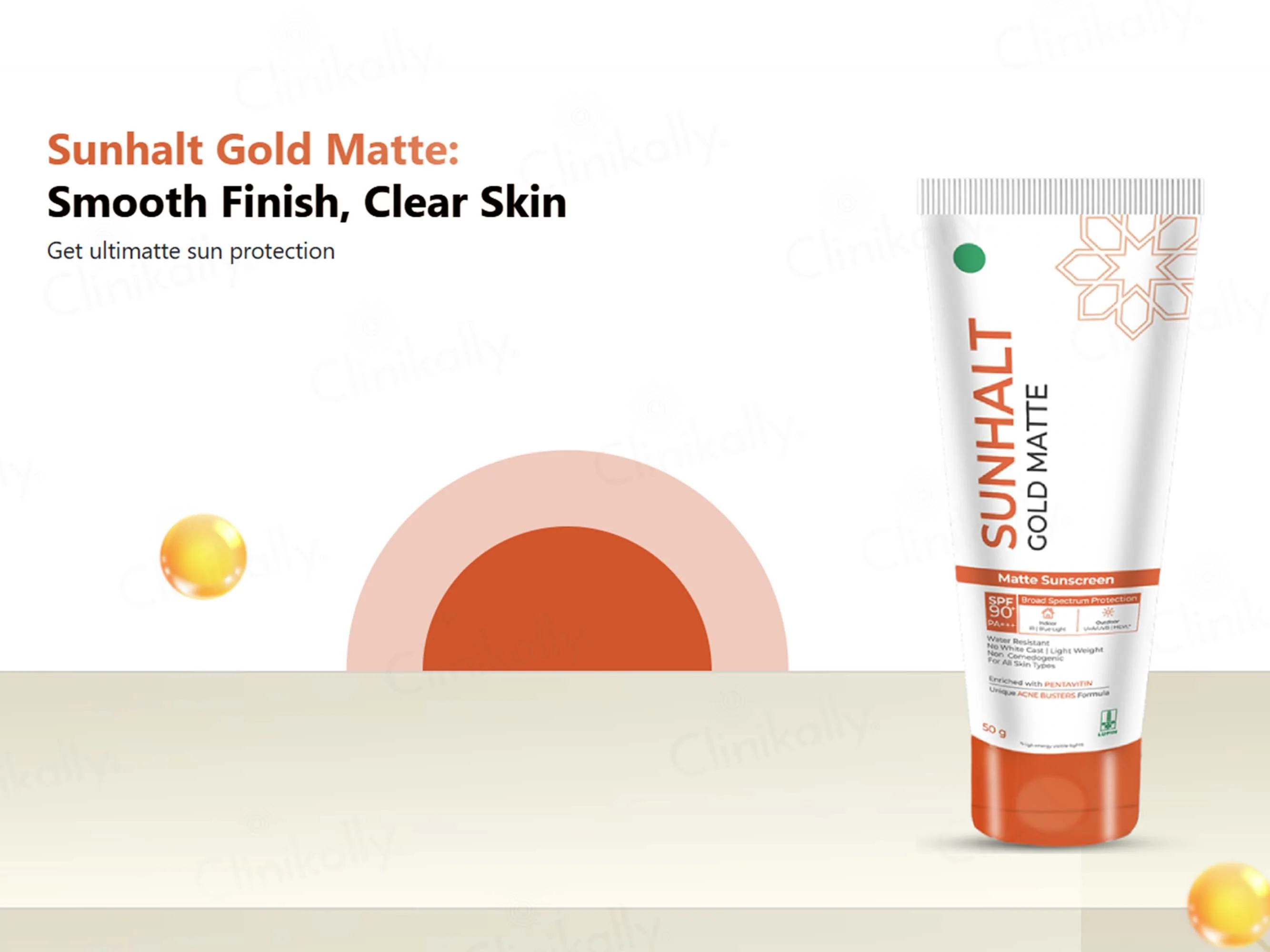 Sunhalt Gold Matte Sunscreen SPF 90 PA+++ - Image 2