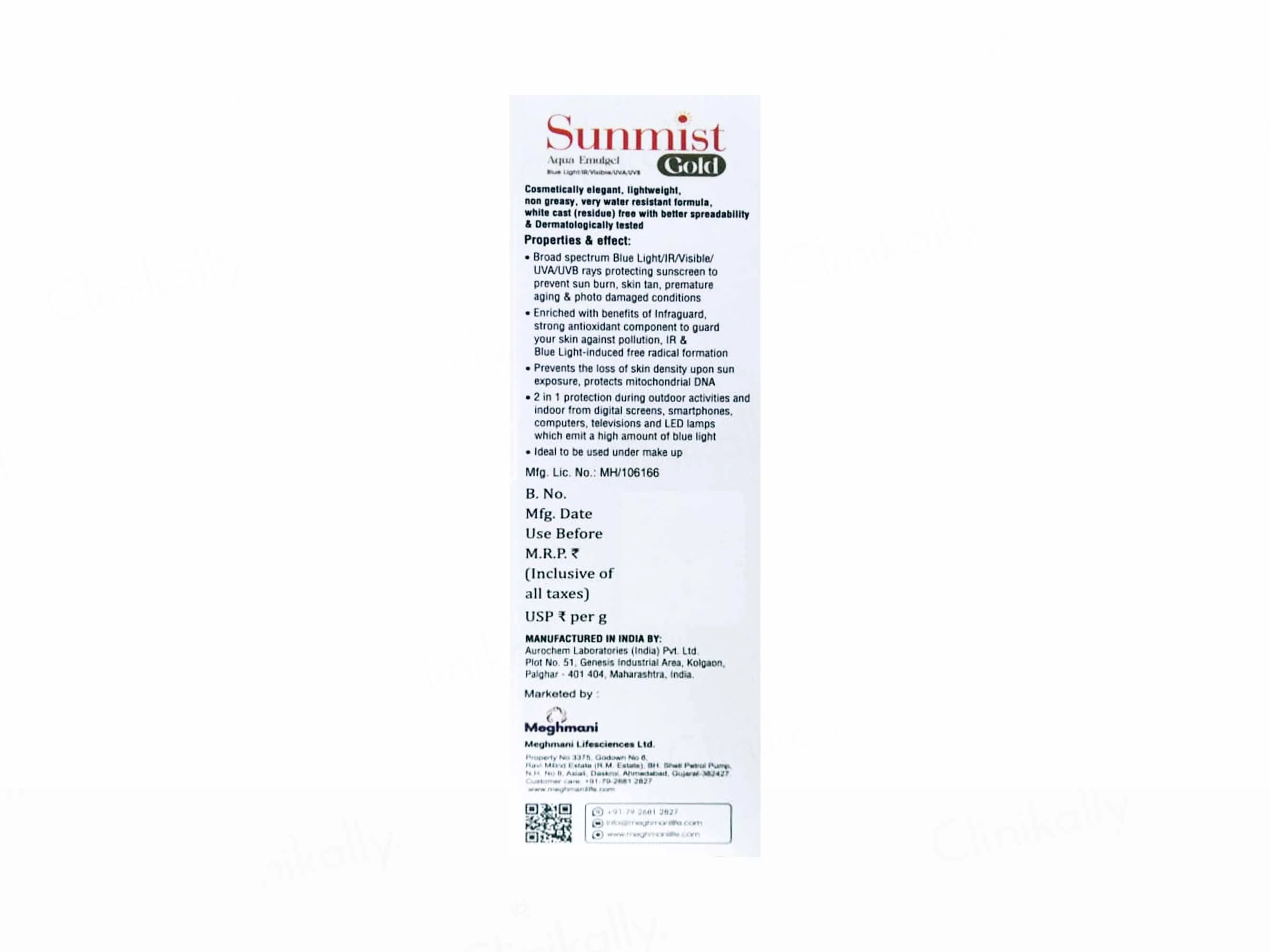 Sunmist Gold Aqua Emulgel Sunscreen SPF 80+ PA++++ - Image 3