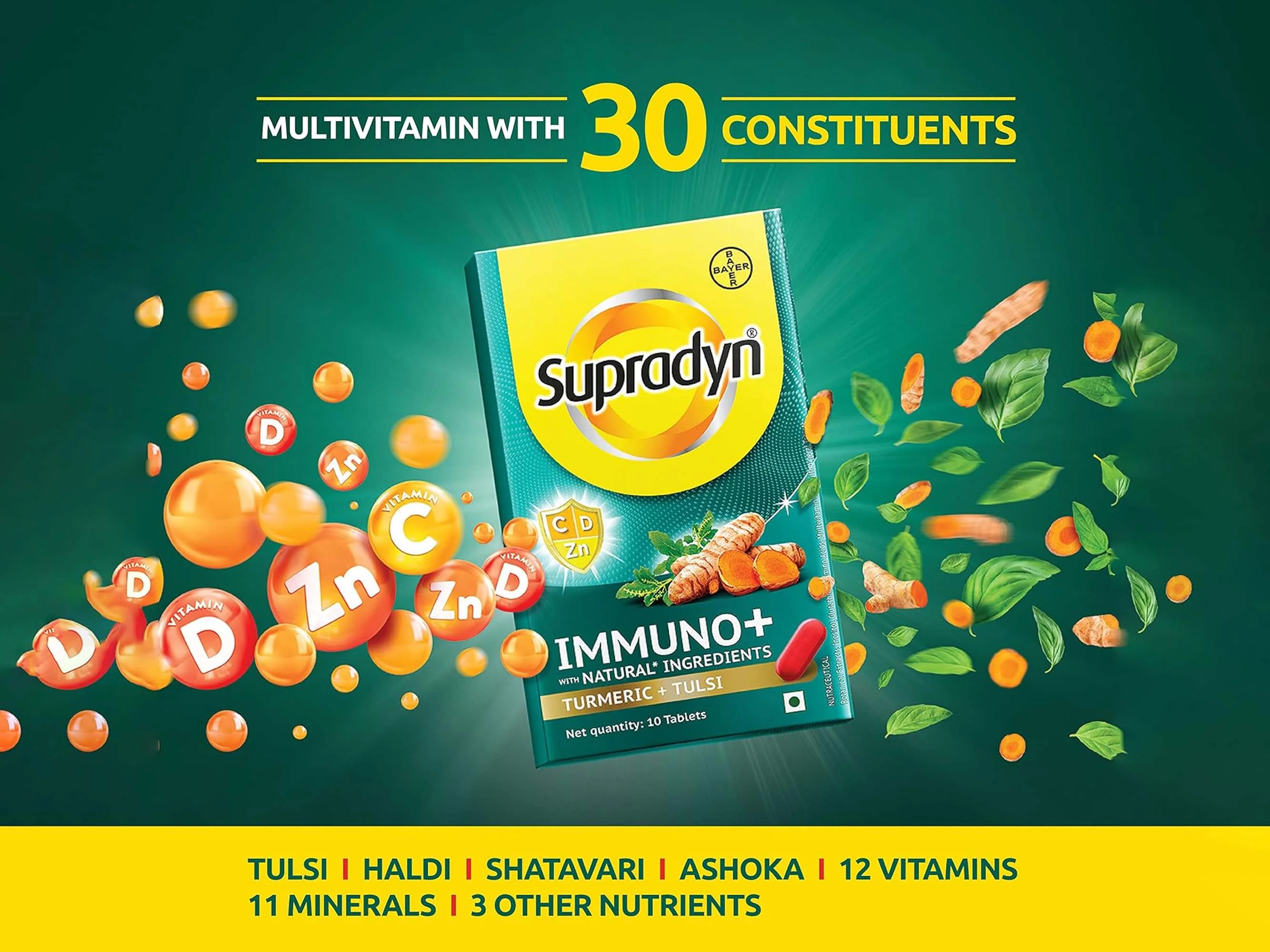 Supradyn Immuno+ Multivitamin Tablet With Turmeric & Tulsi - Image 5