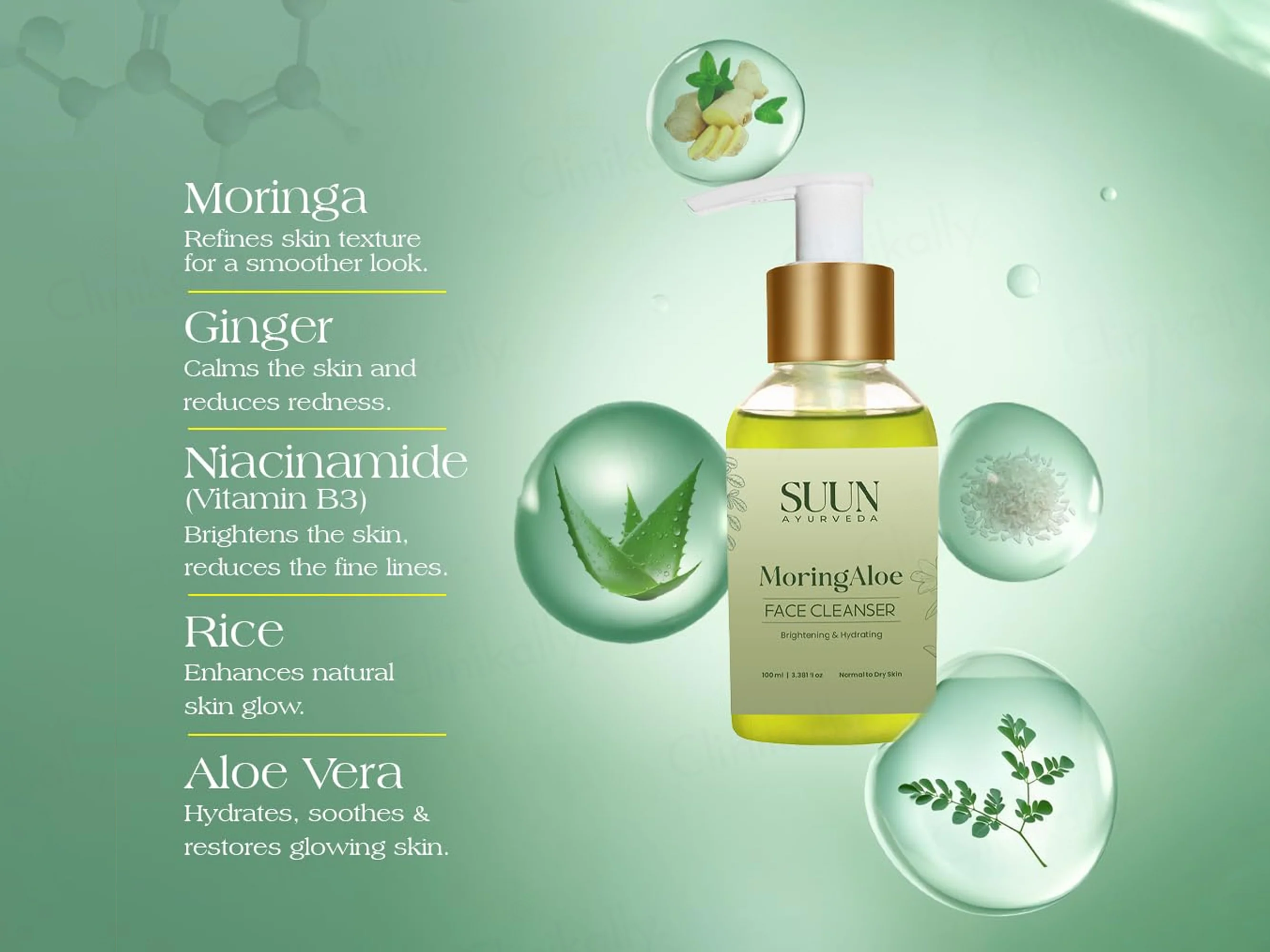 Suun Ayurveda MoringAloe Brightening & Hydrating Face Cleanser - Image 4