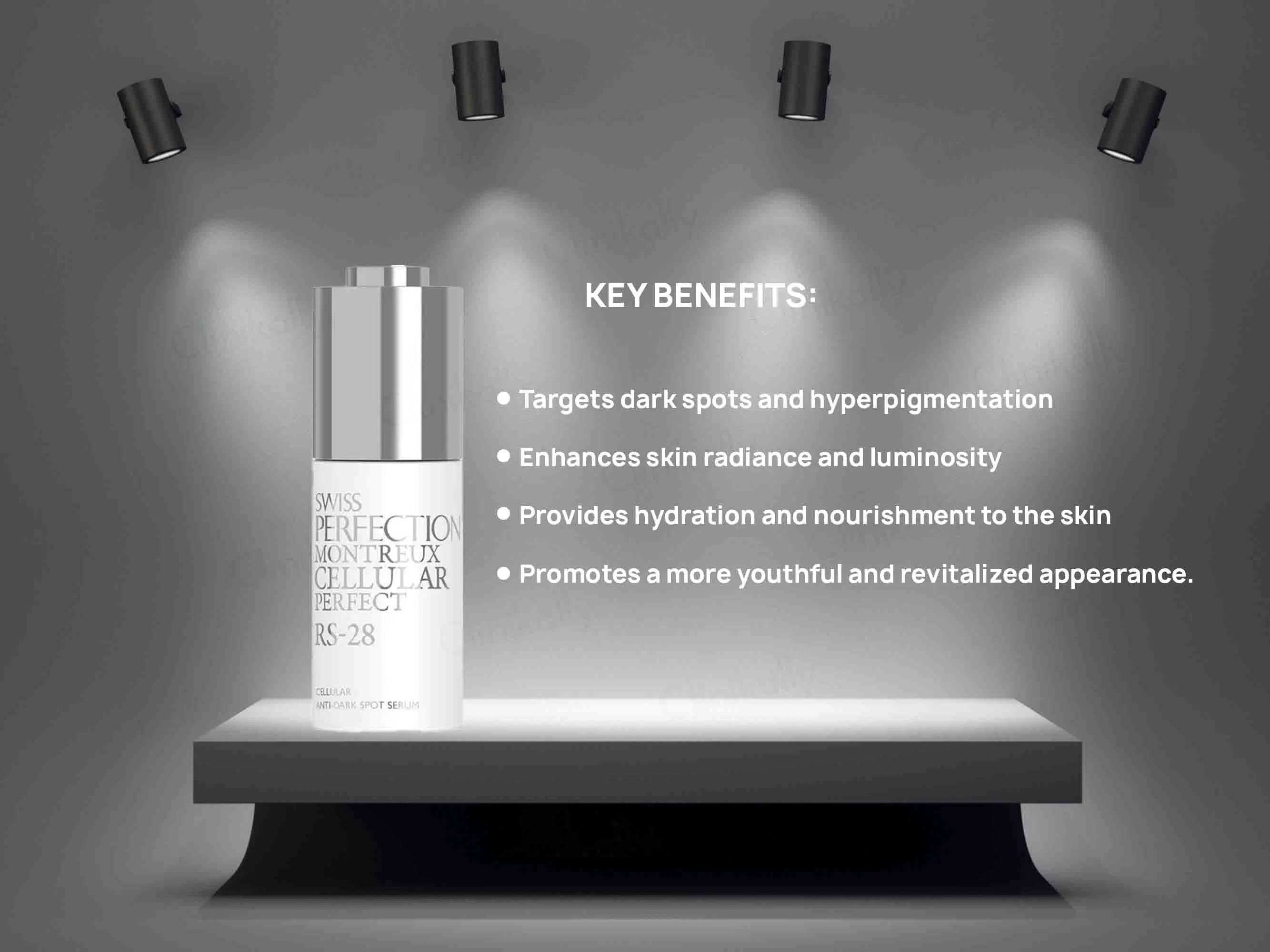 Swiss Perfection Montreux Cellular Perfect RS-28 Rejuvenation Anti-Dark Spot Serum - Image 3