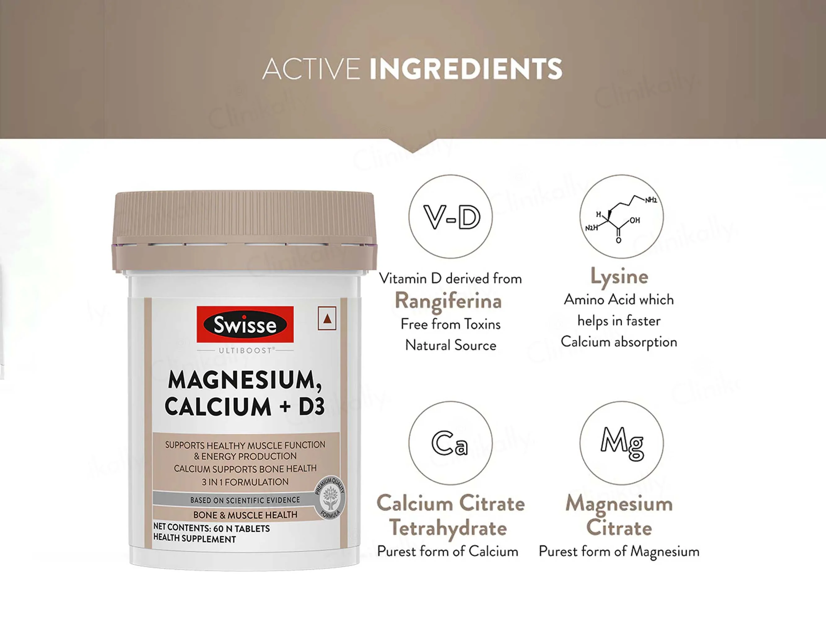 Swisse Ultiboost Magnesium, Calcium + D3 Tablet - Image 3