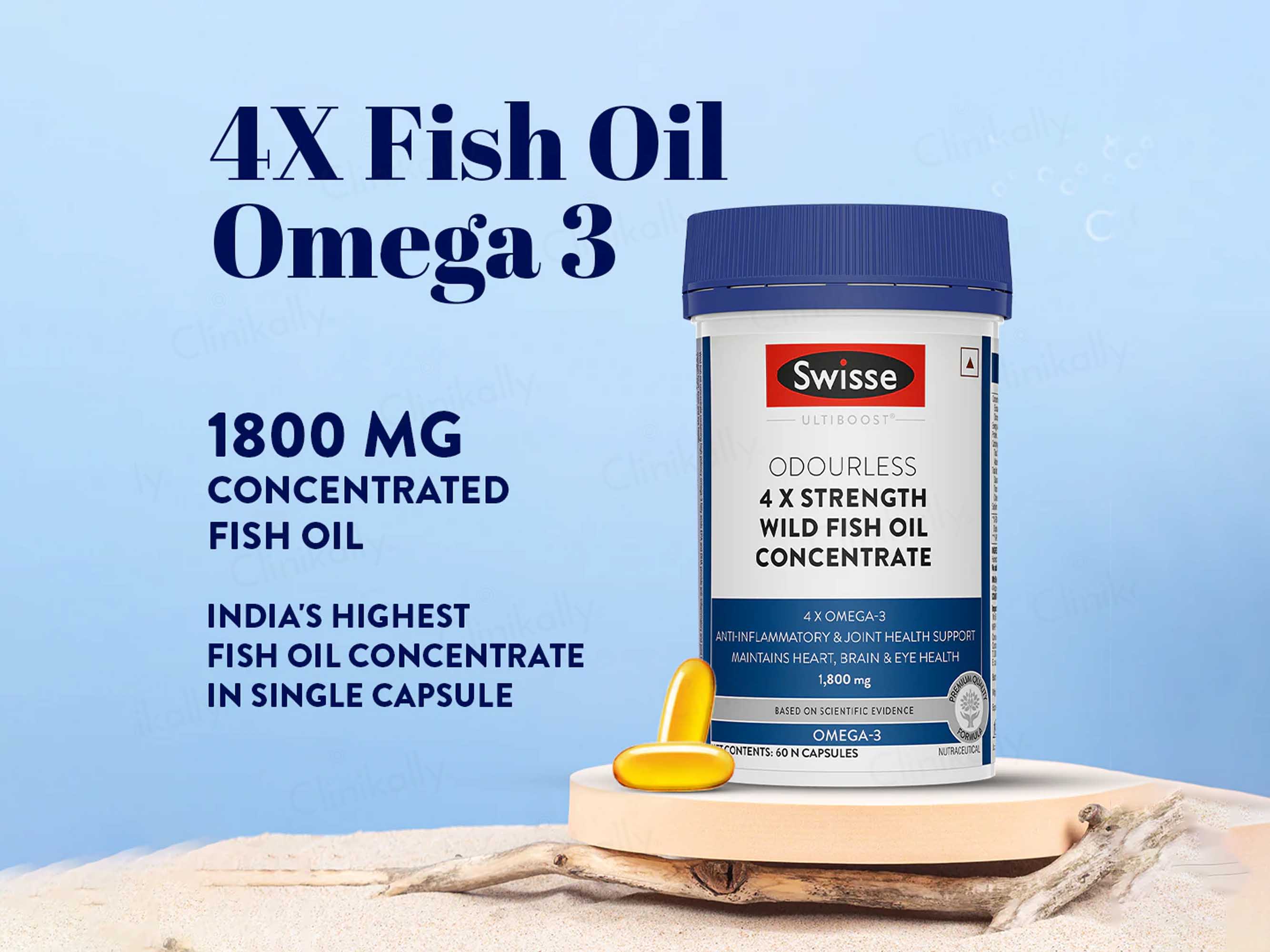 Swisse Ultiboost Odourless 4X Strength Omega-3 1800mg Wild Fish Oil Capsule - Image 3